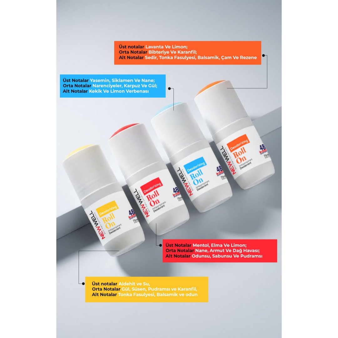 New Well Deodorizing Roll On Terleme Önleyici Koltuk Altı Roll On (Turuncu) 75 ML