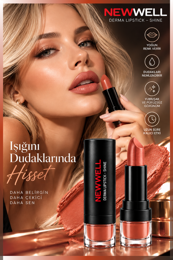 New Well Derma Lipstick Shine No.222 & Makeover Compact Powder Hediye