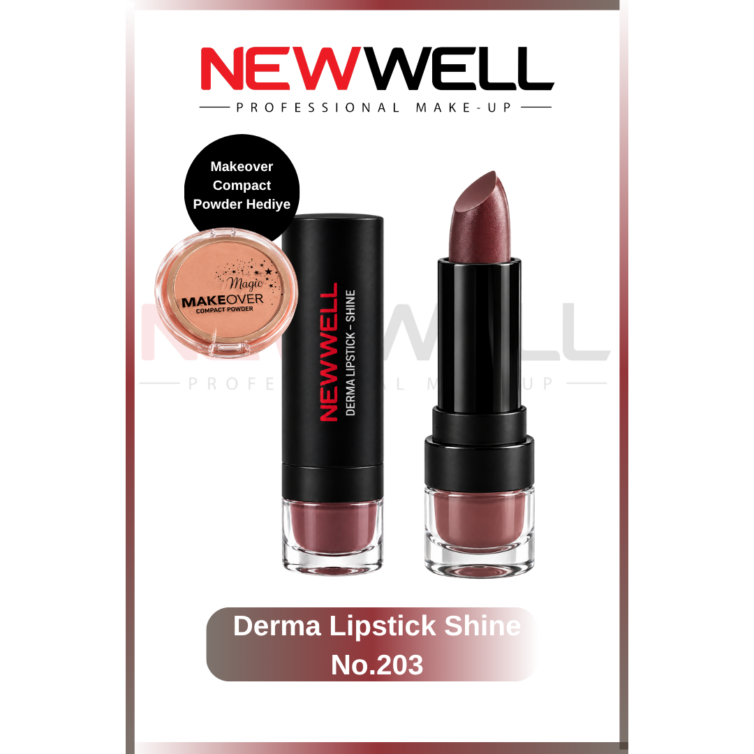 New Well Derma Lipstick Shine No.203 & Makeover Compact Powder Hediye