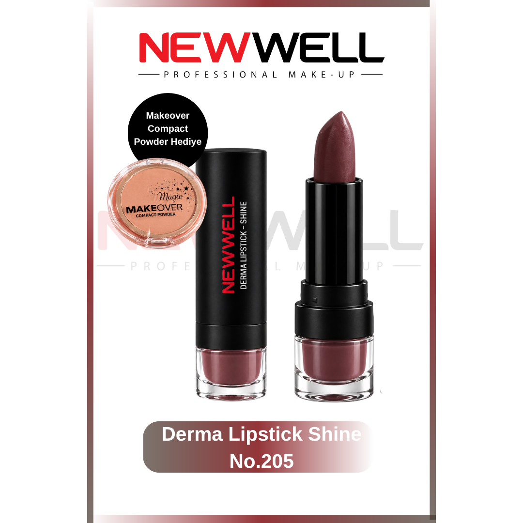 New Well Derma Lipstick Shine No.205 & Makeover Compact Powder Hediye