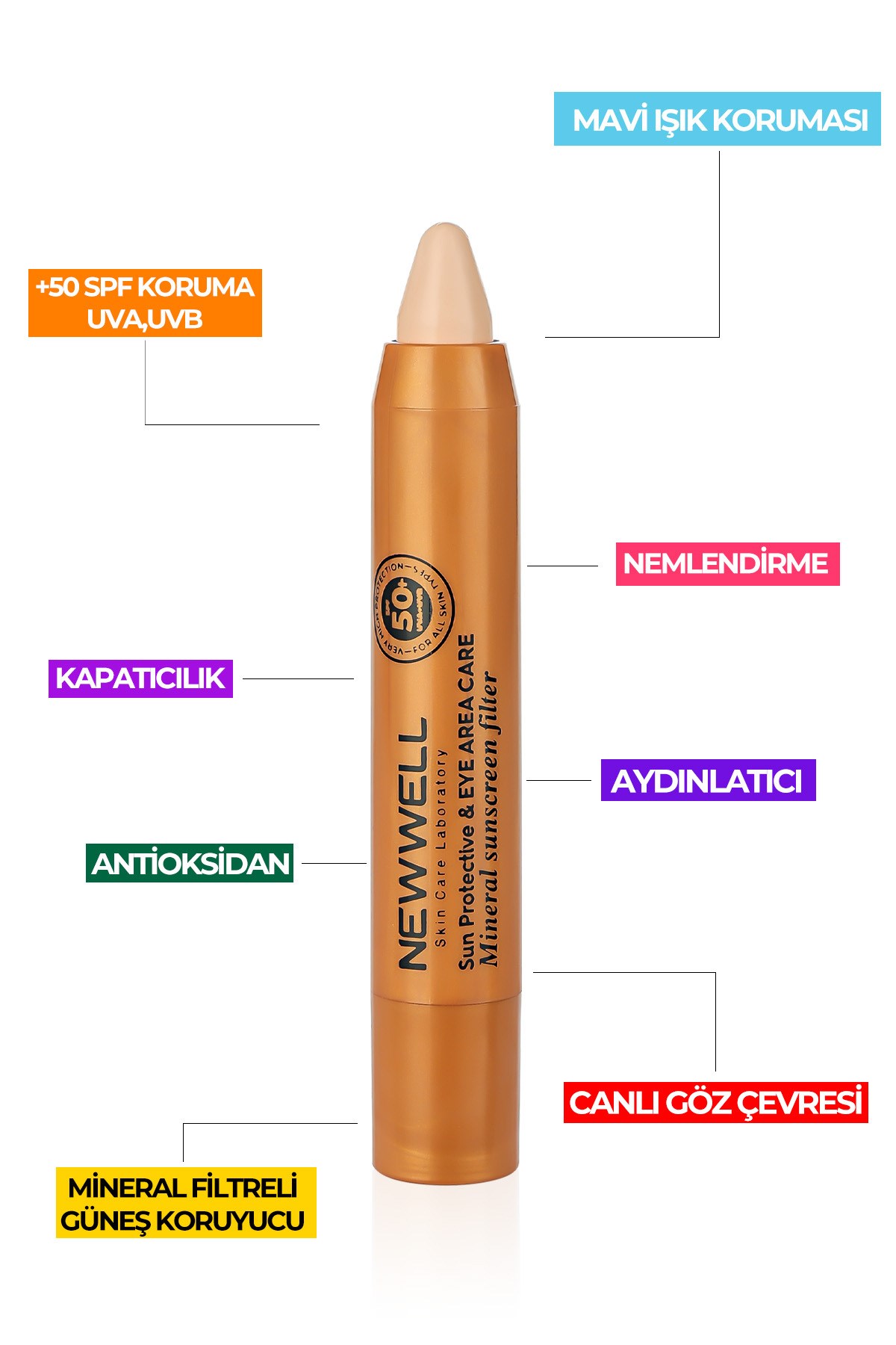 New Well Güneş Korumalı Göz Çevresi Concealer Cream 50+SPF