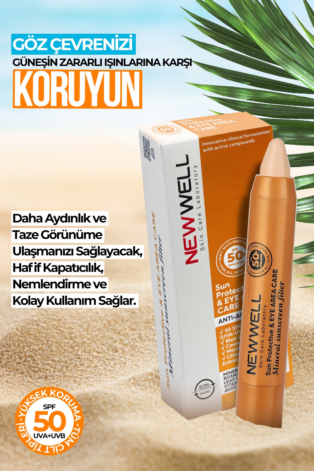 New Well Güneş Korumalı Göz Çevresi Concealer Cream 50+SPF
