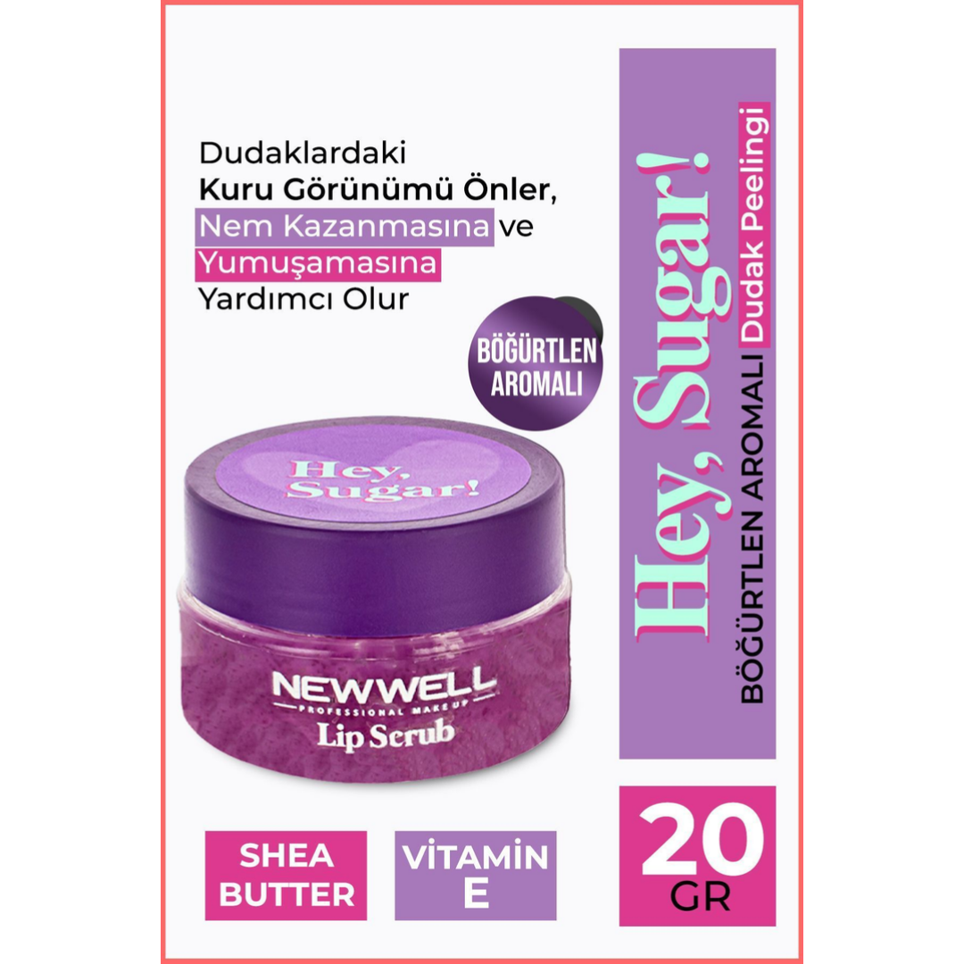 New Well Hey Sugar! Böğürtlen Aromalı Dudak Peelingi 20gr