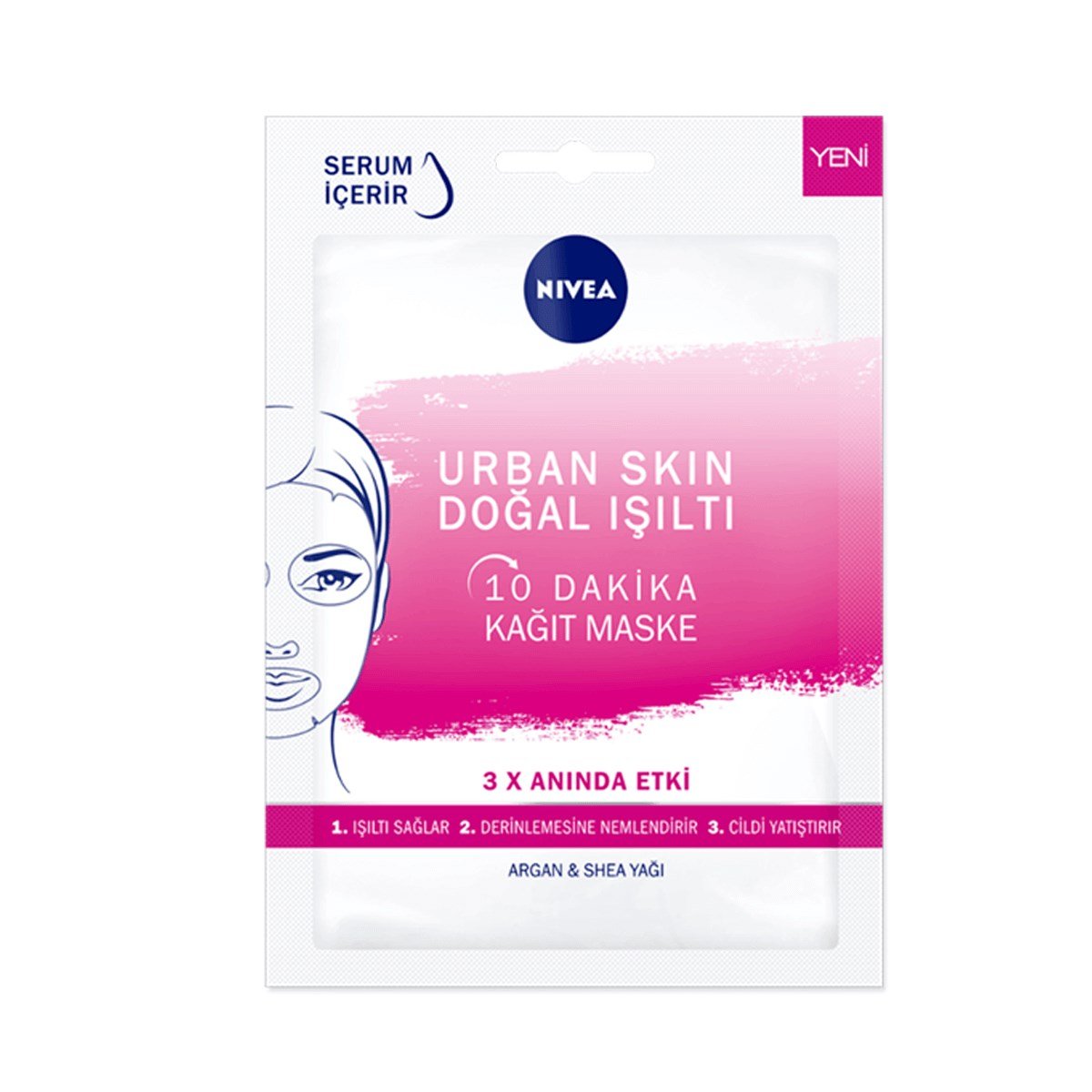 Nivea 10 Dakika Urban Skin Doğal Işıltı Kağıt Maske