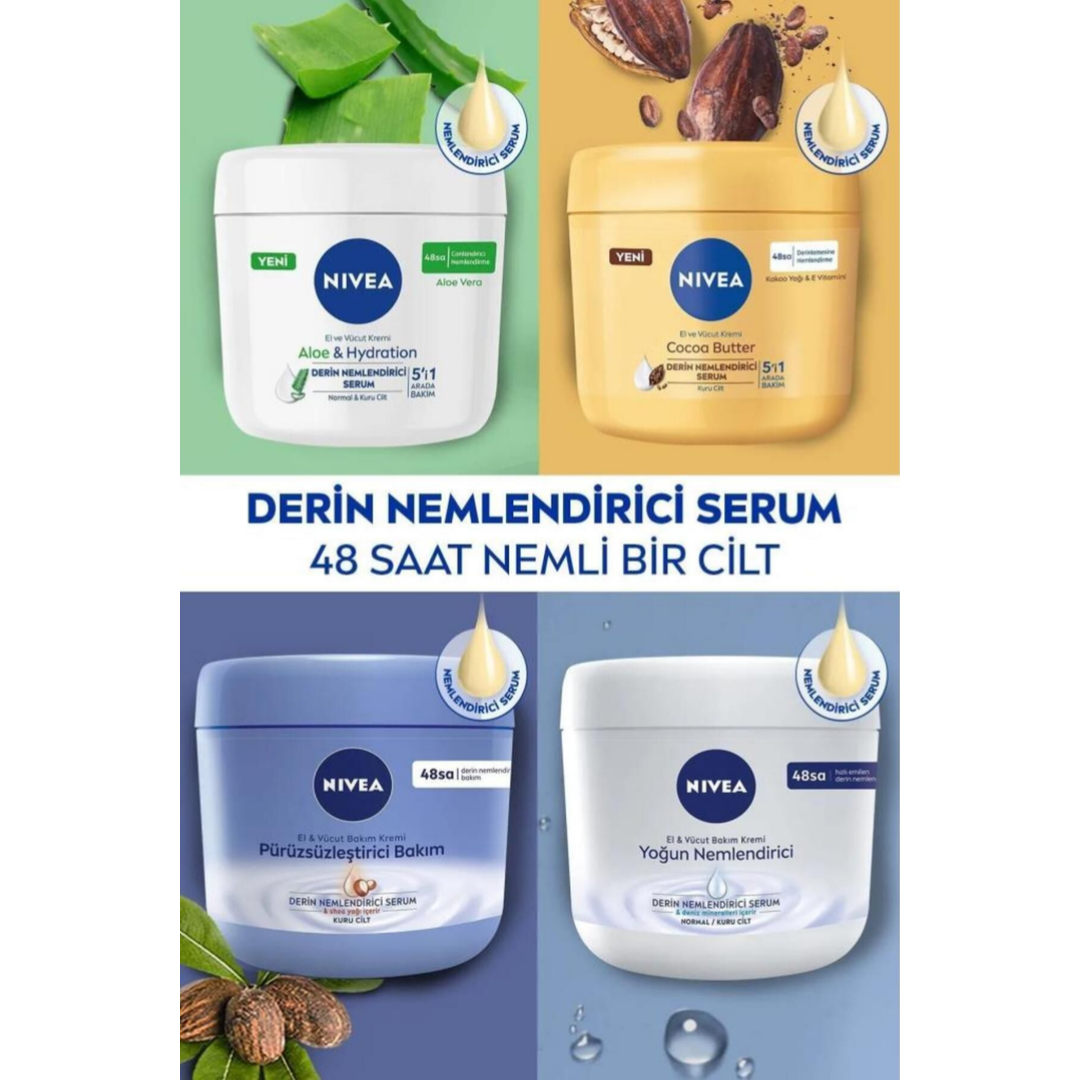 Nivea Aloe Vera 5'i 1 Arada El Ve Vücut Kremi 400ml