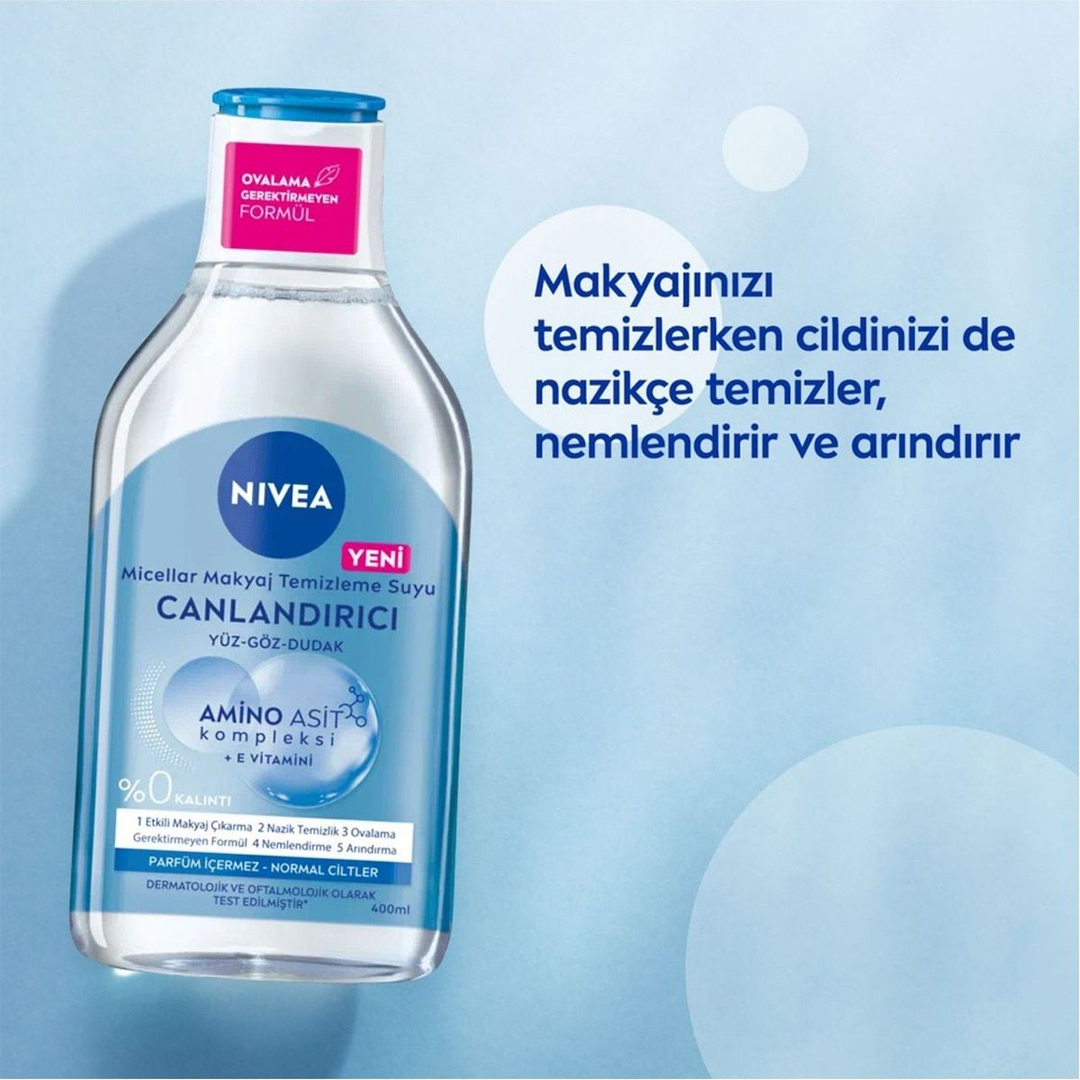 Nivea Micellar Canlandırıcı Makyaj Temizleme Suyu Normal Ciltler 400 ml