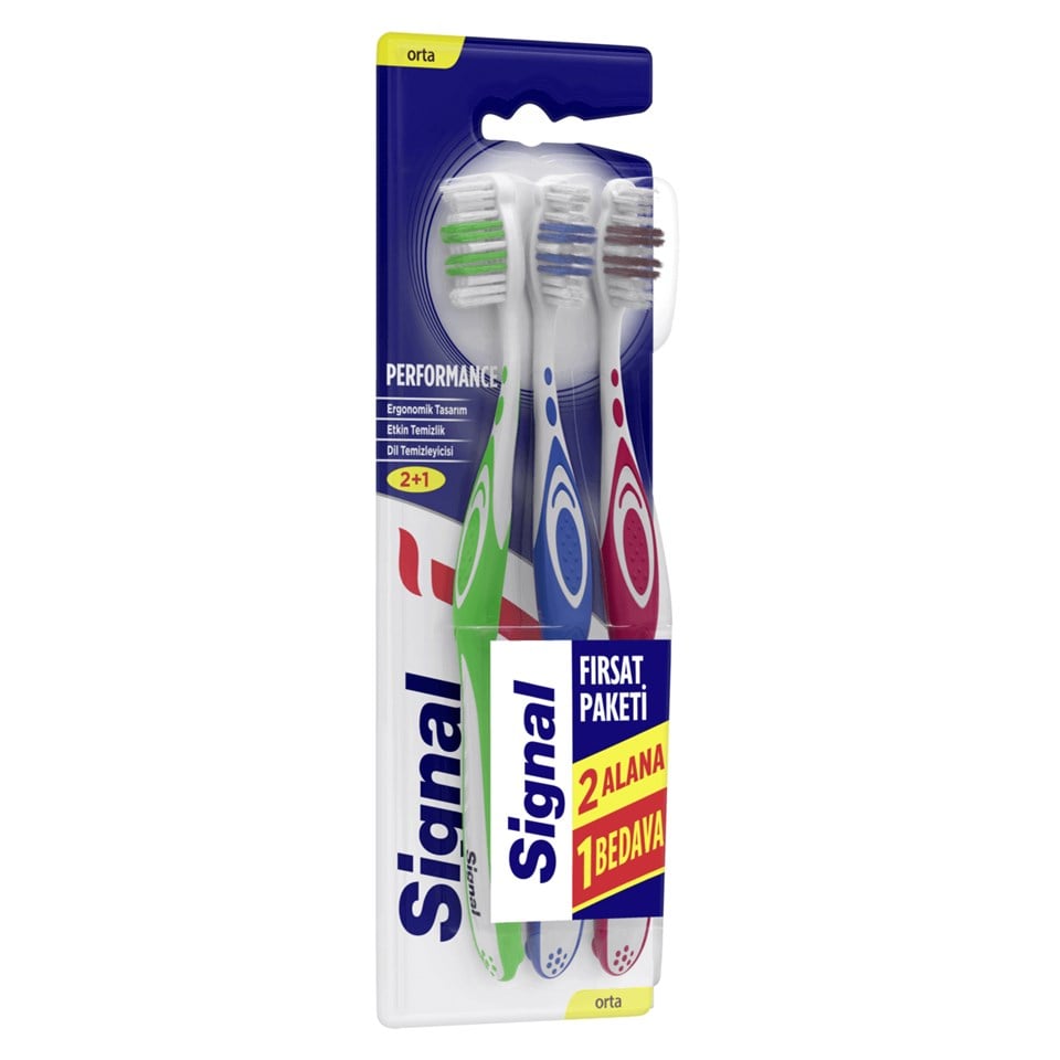 Signal Diş Fırçası Performans Black 2+1