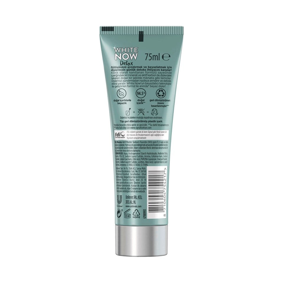 Signal White Now Detox Charcoal Aktif Kömür Diş Macunu 75 ml