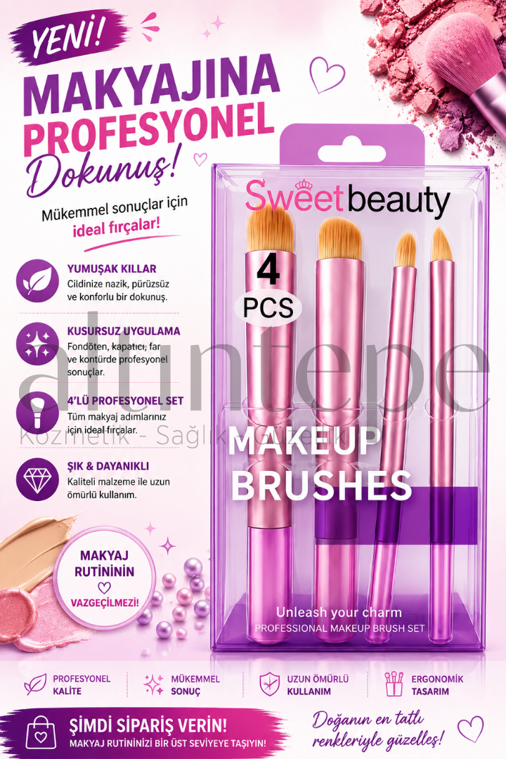 Sweet Beauty 4''lü Makeup Brush-SW 