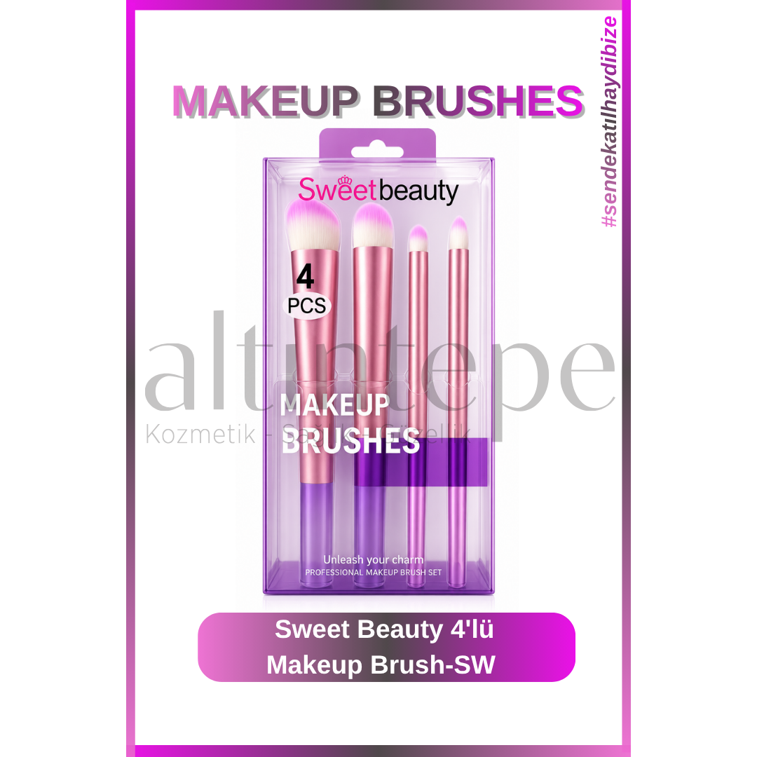 Sweet Beauty 4'lü Mor Makeup Brush-SW 