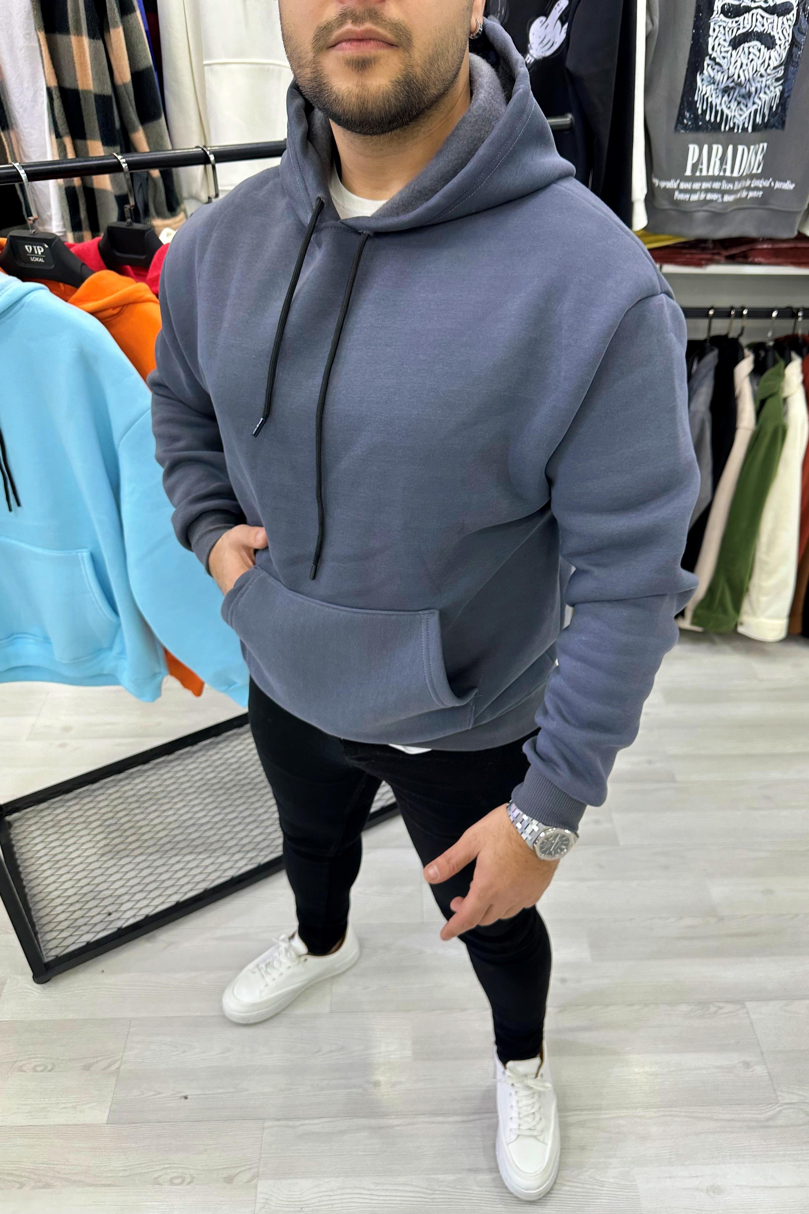 SWEATSHİRTAntrasit Oversize Kapüşonlu Sweat | VİP LOKAL1258-AntrasitAntrasit Oversize Kapüşonlu Sweat