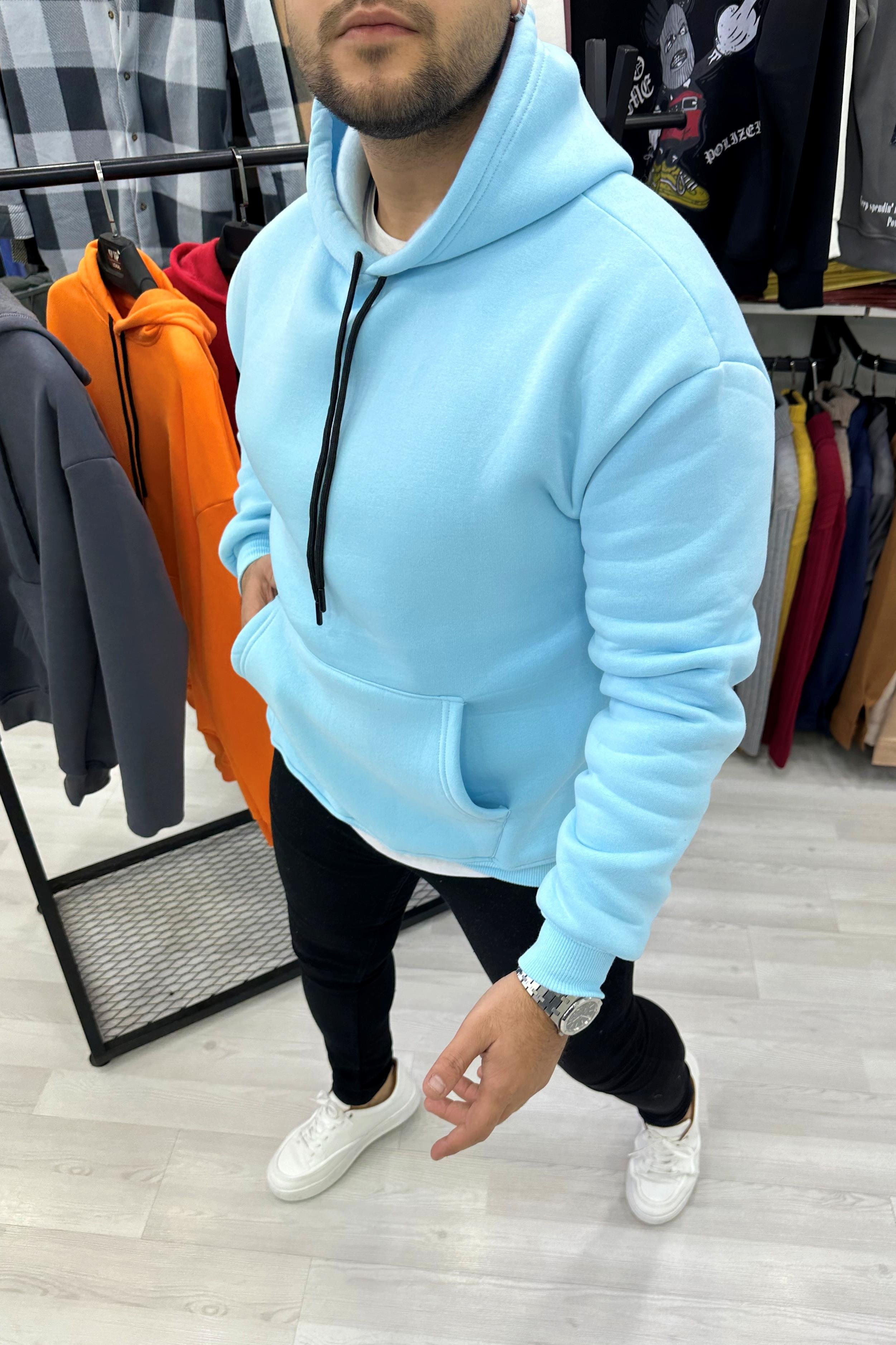 SWEATSHİRTBebe Mavi Oversize Kapüşonlu Sweat | VİP LOKAL1258-BebemaviBebe Mavi Oversize Kapüşonlu Sweat