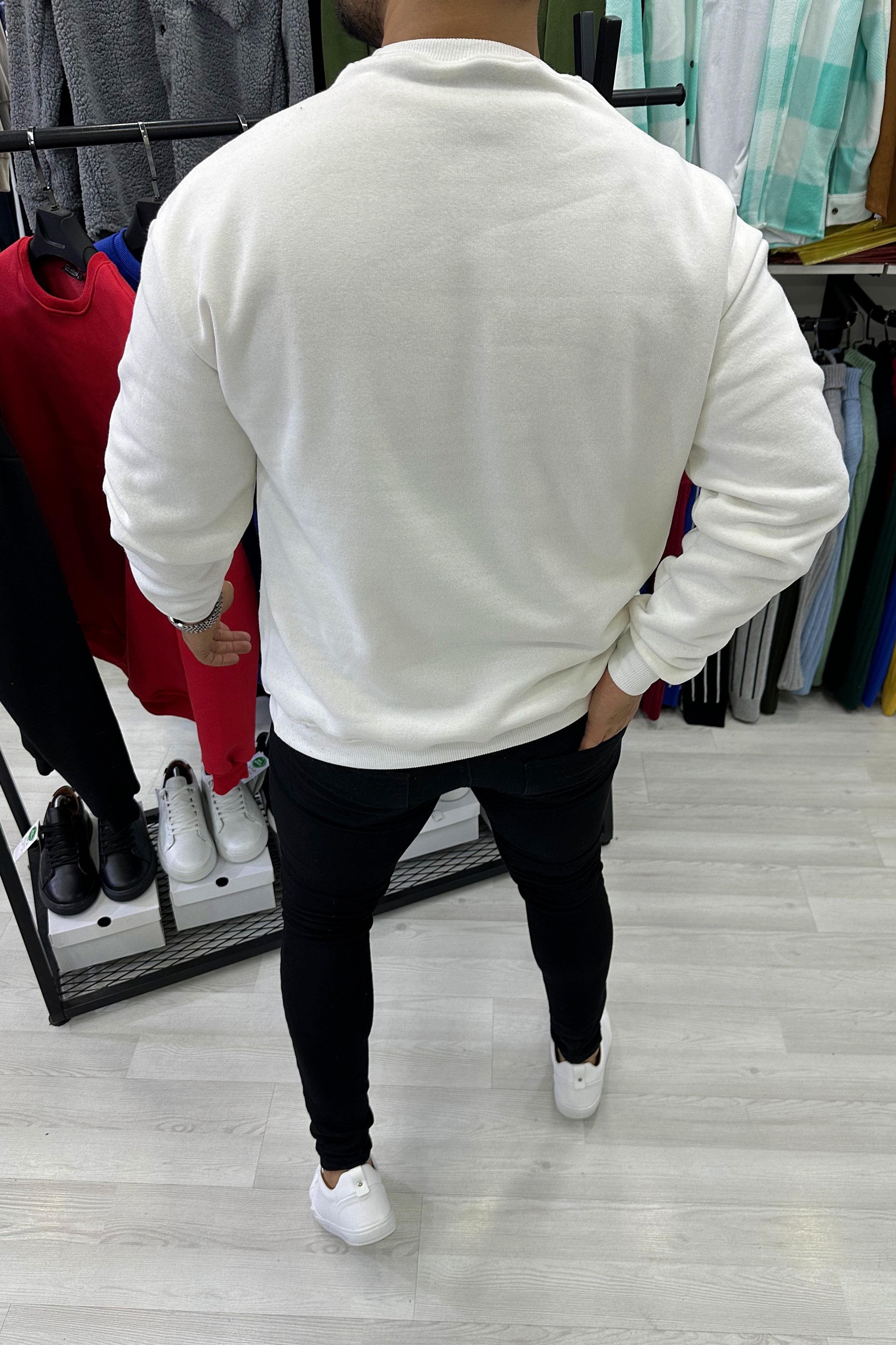 SWEATSHİRTBeyaz Oversize Basic Sweat | VİP LOKAL1142-BeyazBeyaz Oversize Basic Sweat