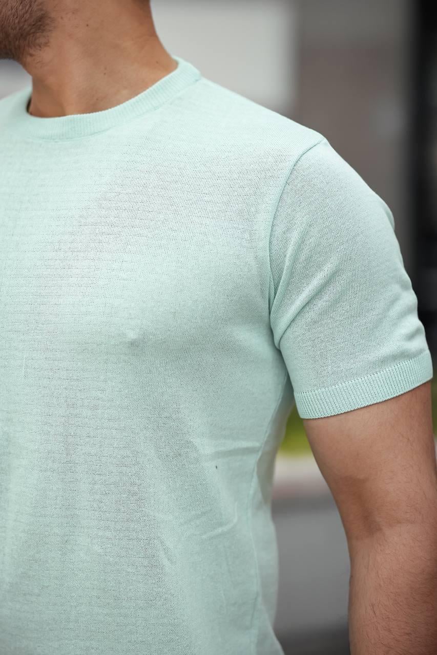 T-SHİRTMint Yeşil Basic Örme Triko Tshirt  | VİP LOKAL1364-MintMint Yeşil Basic Örme Triko Tshirt