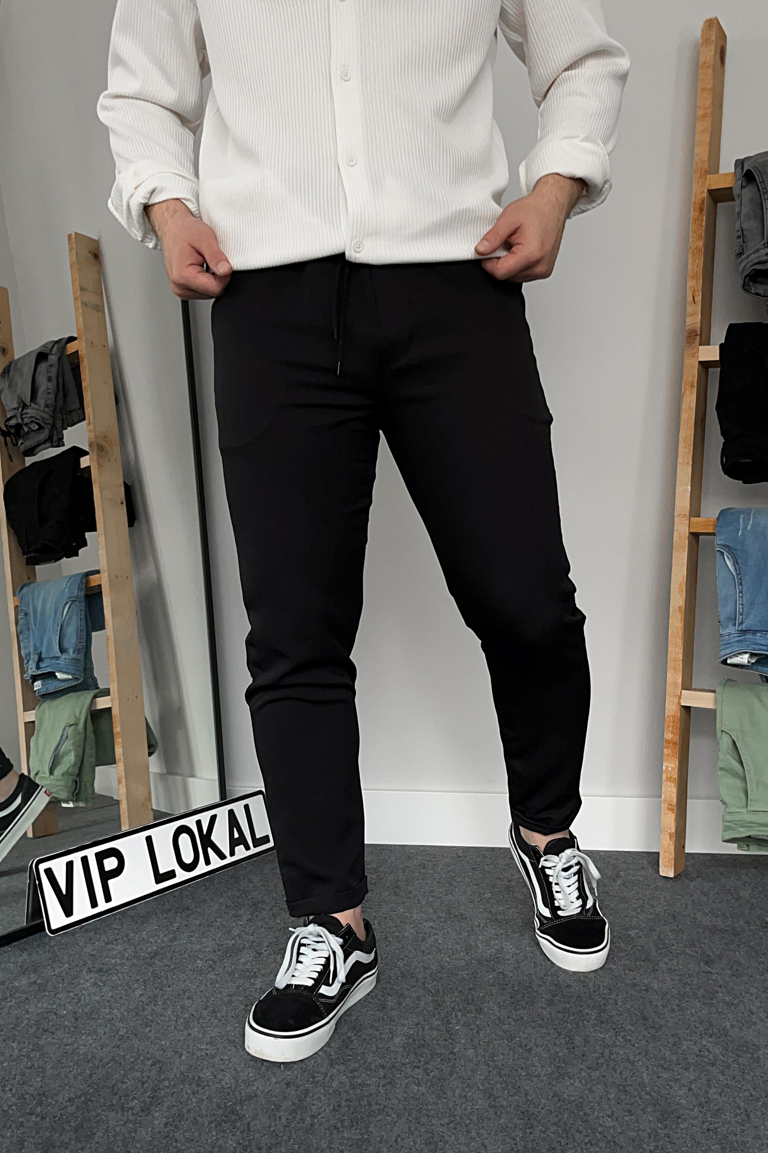 PANTOLON Siyah Duble Paça Örme Kumaş Likralı Jogger | VİP LOKAL1282-SiyahSiyah Duble Paça Örme Kumaş Likralı Jogger