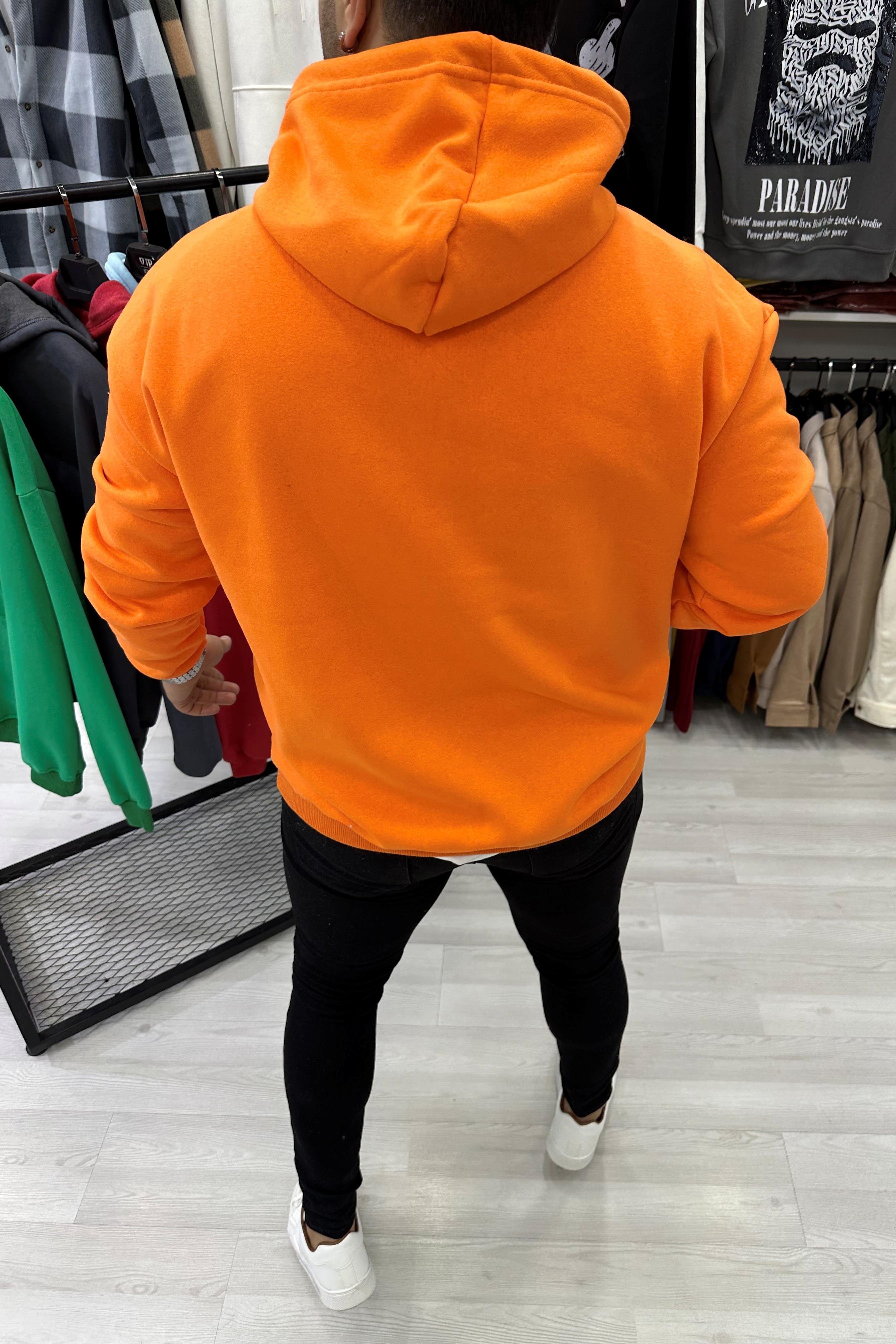 SWEATSHİRTTuruncu Oversize Kapüşonlu Sweat | VİP LOKAL1258-TuruncuTuruncu Oversize Kapüşonlu Sweat