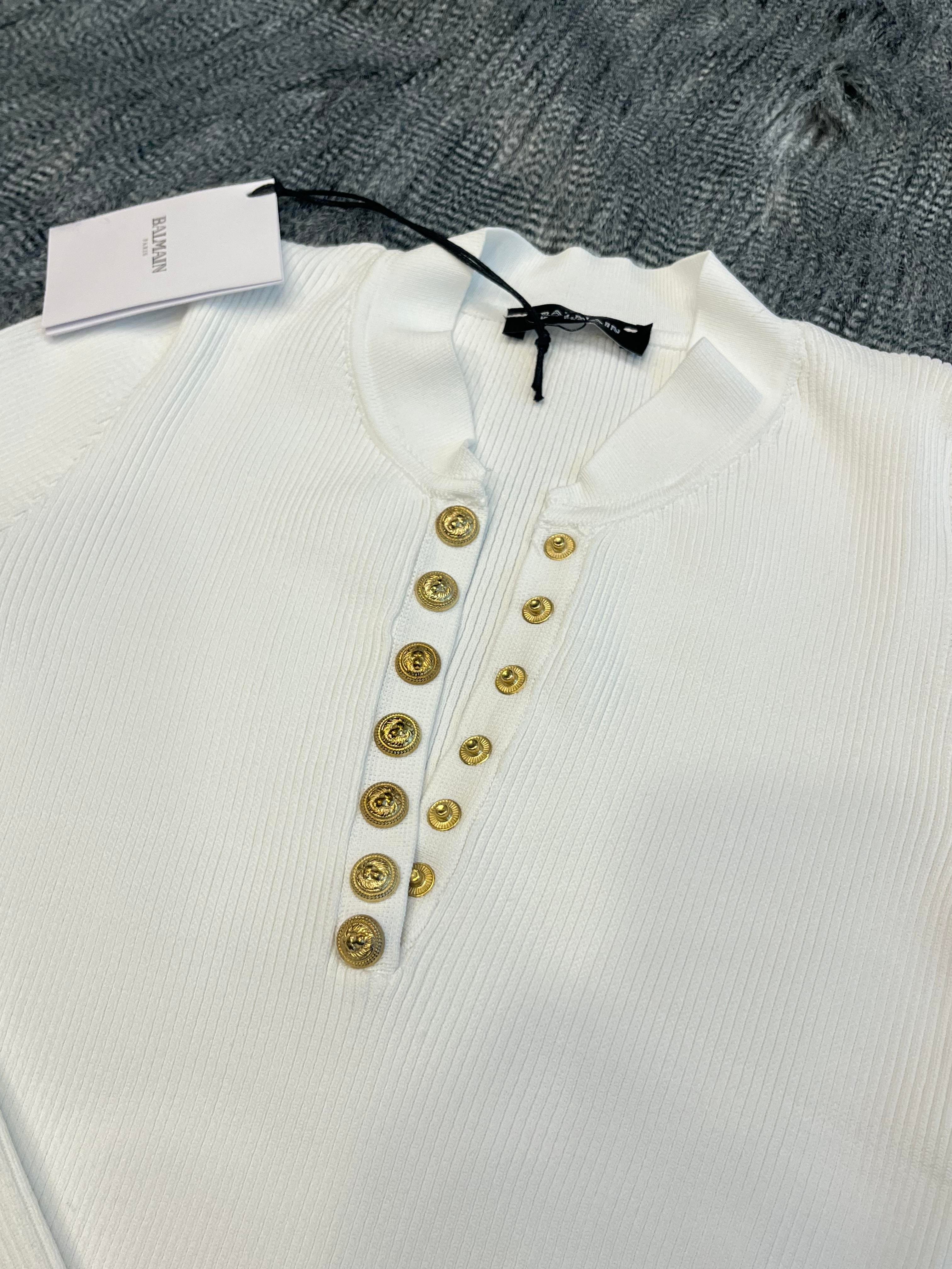 BALMN DÜĞMELİ BEYAZ TRİKO