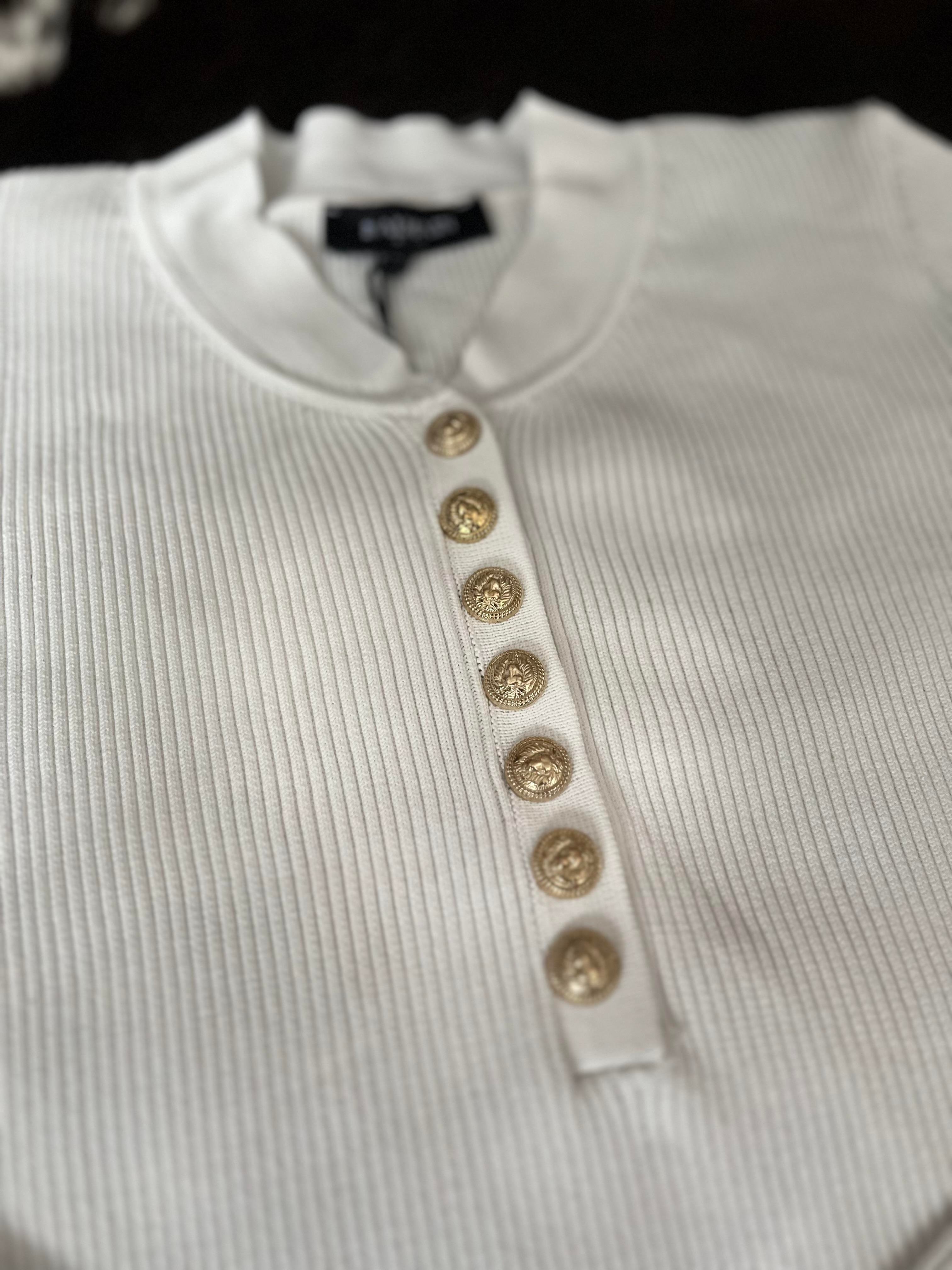 BALMN DÜĞMELİ BEYAZ TRİKO