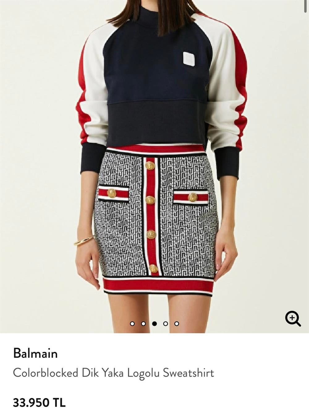 Blmn şeritli crop sweatshirt 