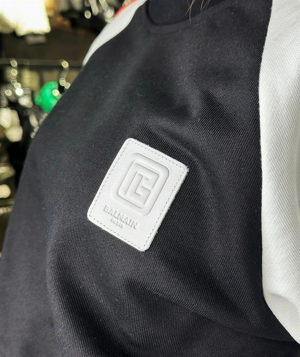 Blmn şeritli crop sweatshirt 