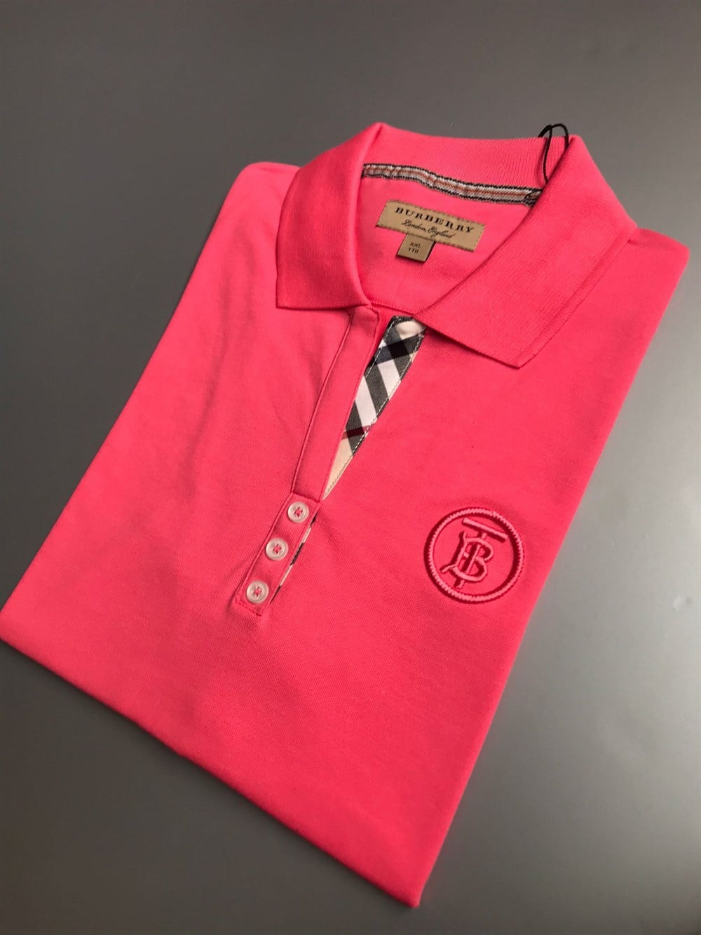 BURBERRY POLO YAKA PEMBE TSHİRT