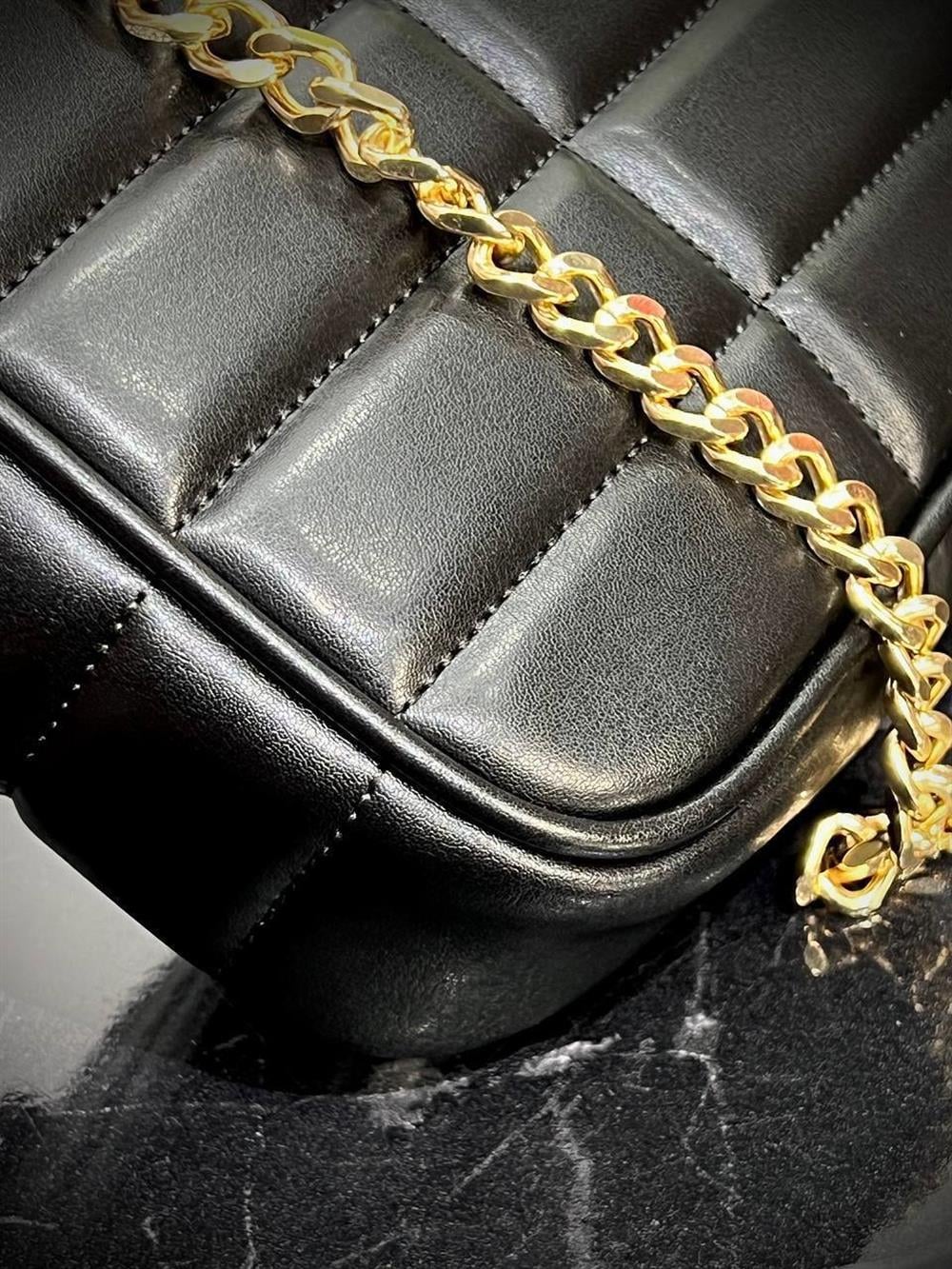 CELİNE SİYAH CHAİN SHOULDER BAG MATELASSE 