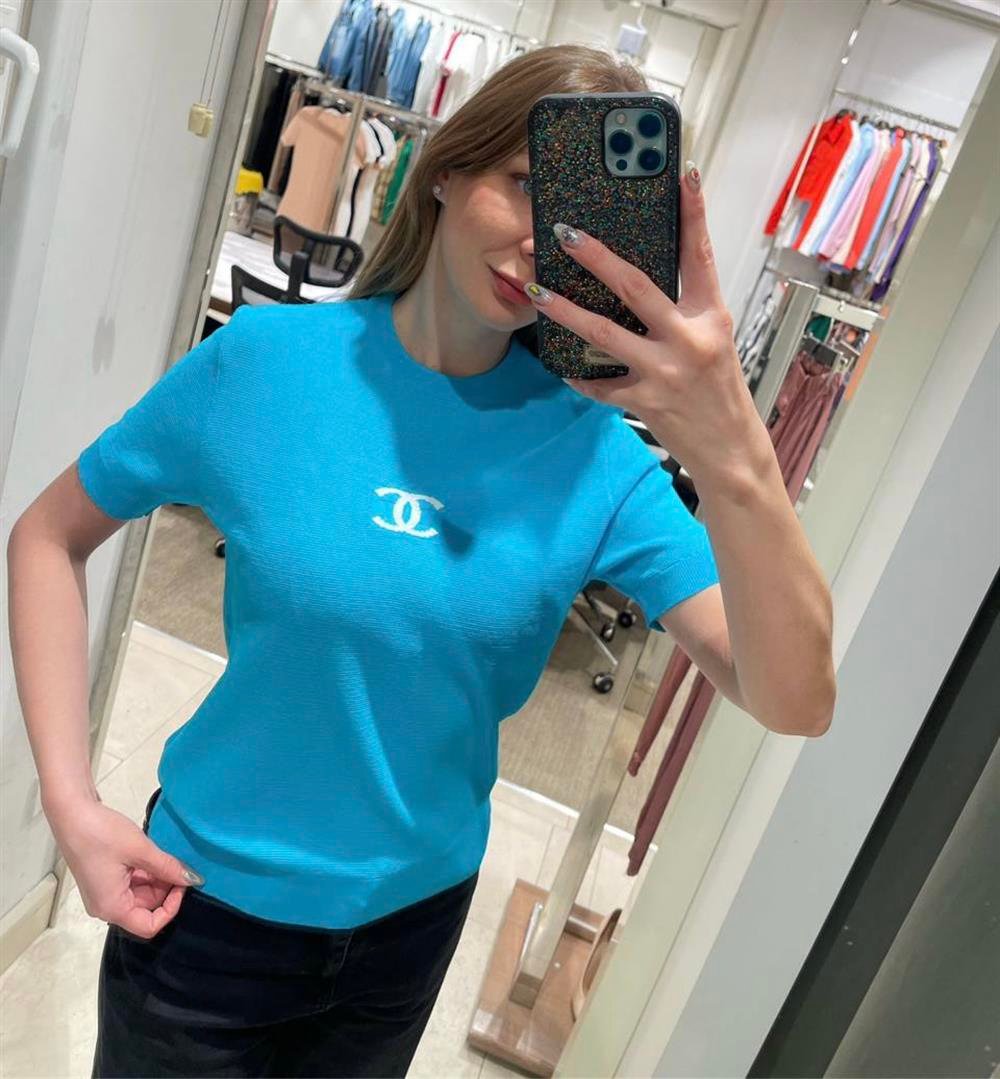 Chanel mavi triko tshirt