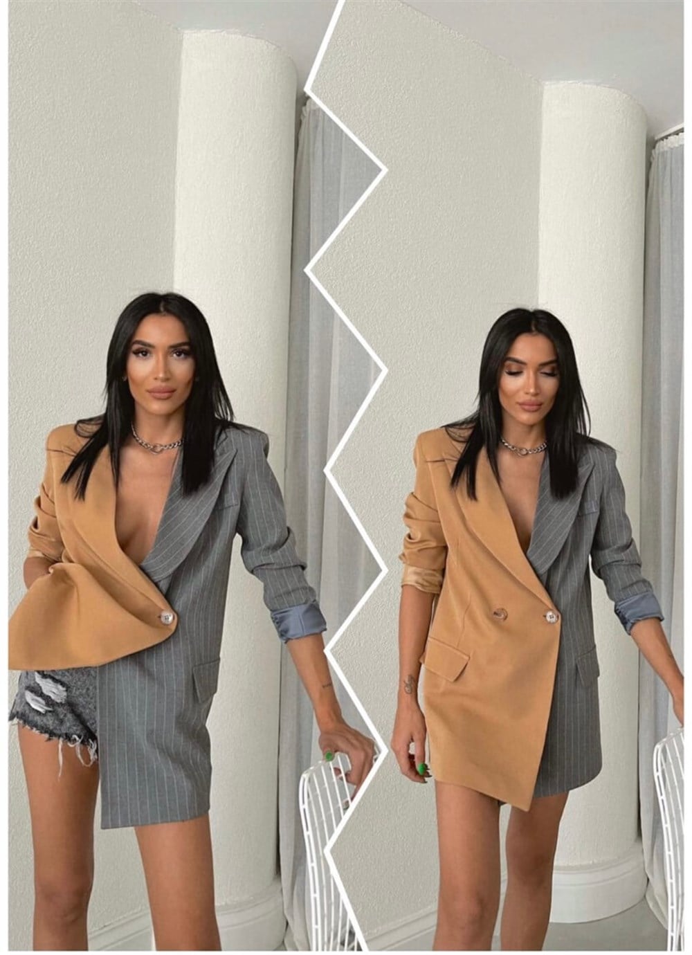 Çift taraflı blazer ceket