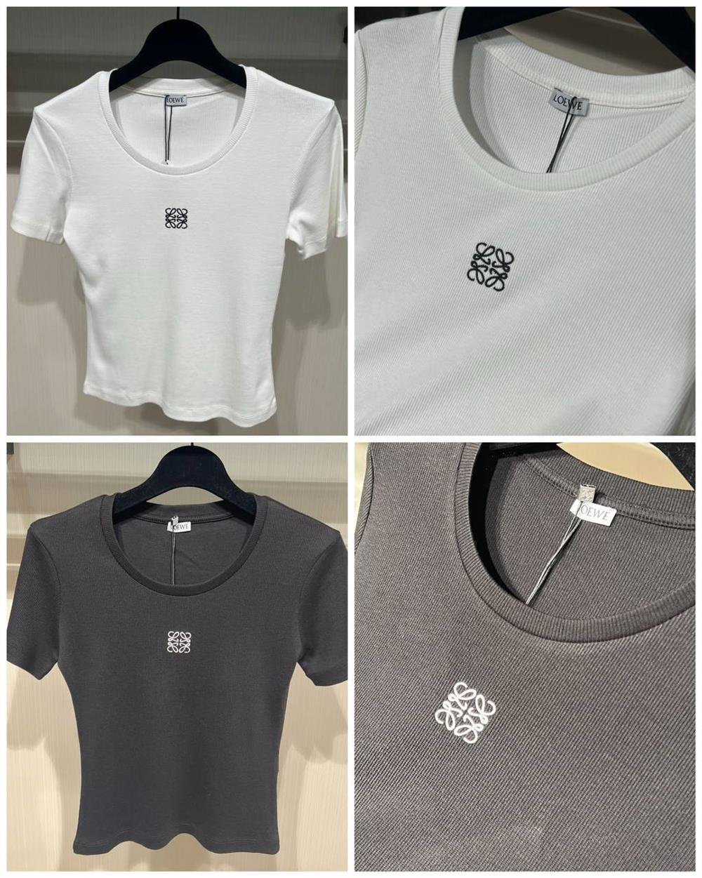 Loewe crop top beyaz