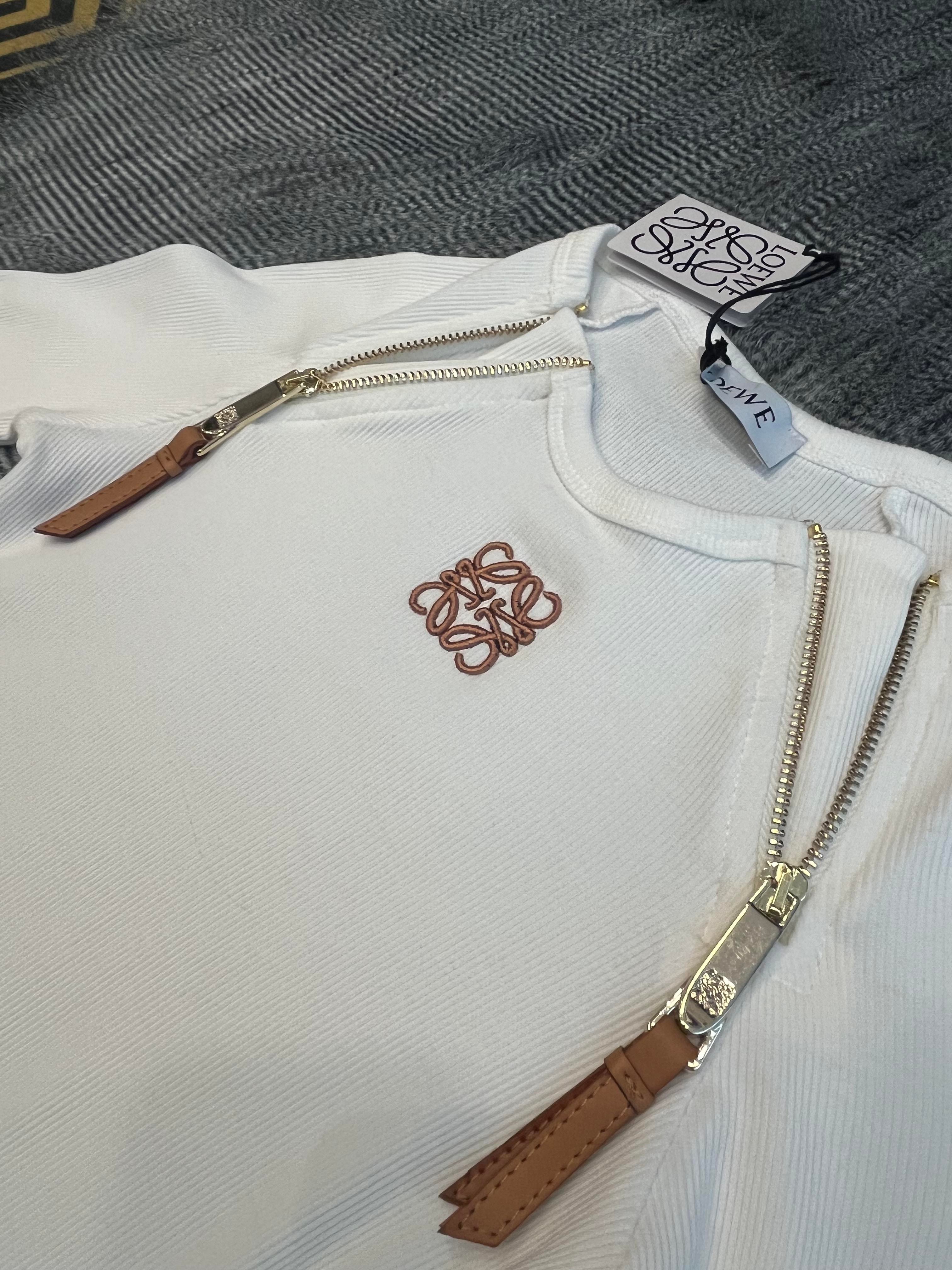 LOEWE FERMUARLI BEYAZ TRİKO