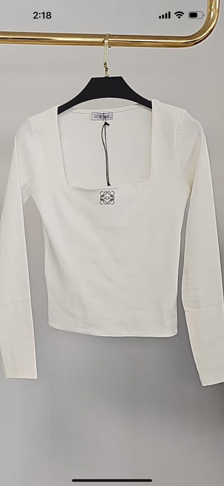LOEWE KARE YAKA BEYAZ BLUZ
