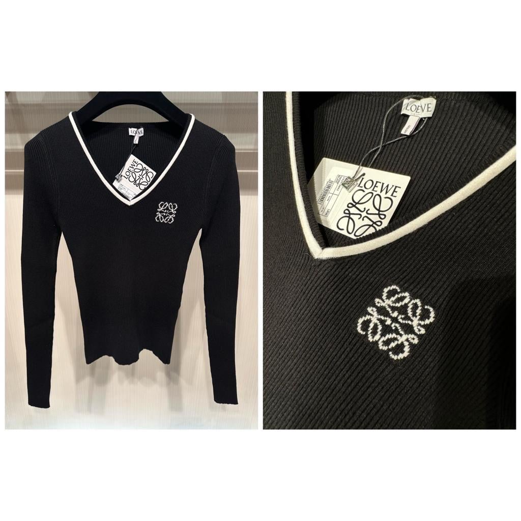 LOEWE SİYAH V YAKA KAZAK