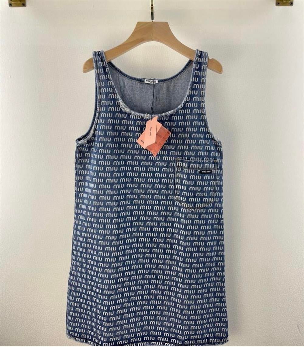 Miu mini jean elbise