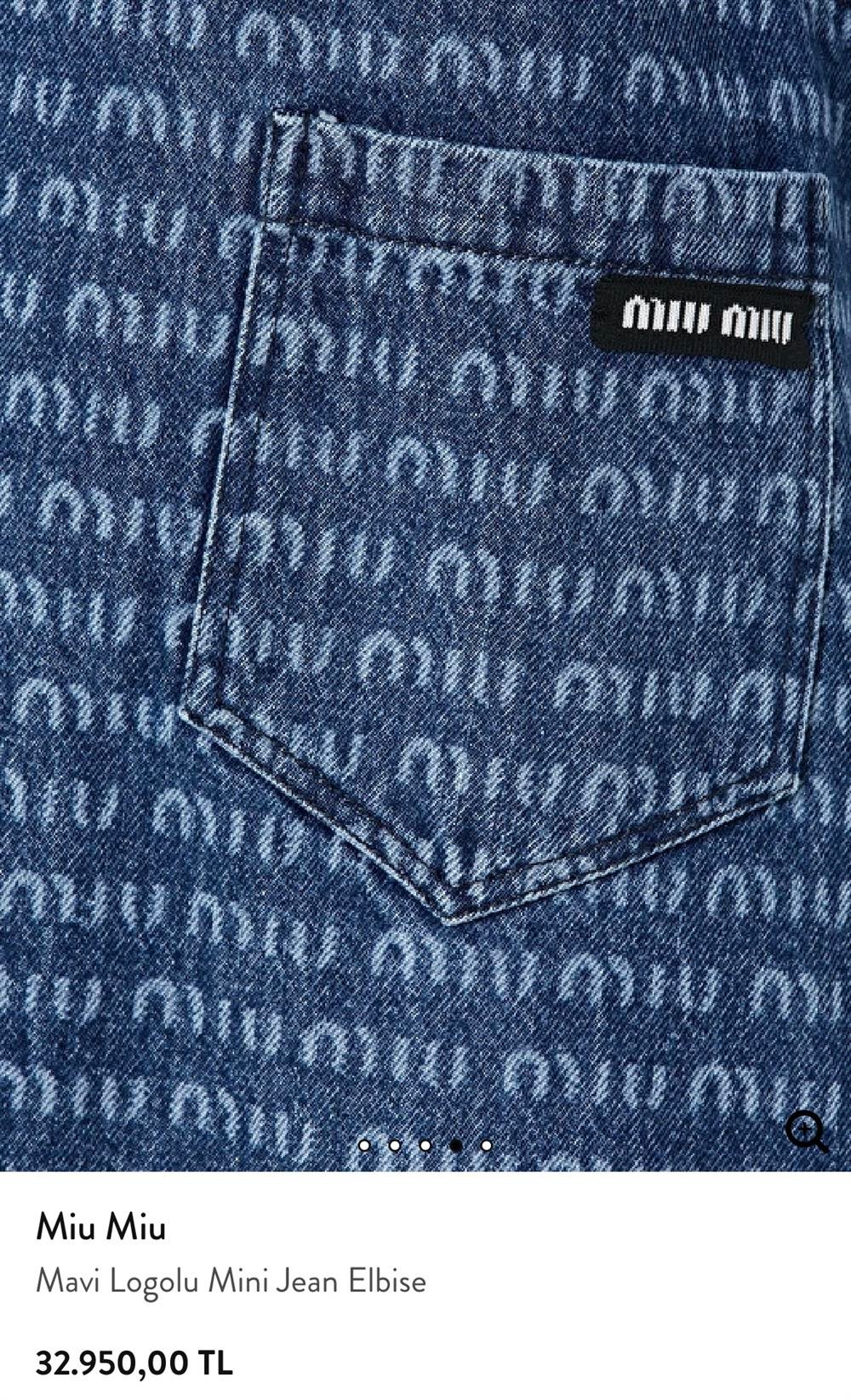 Miu mini jean elbise