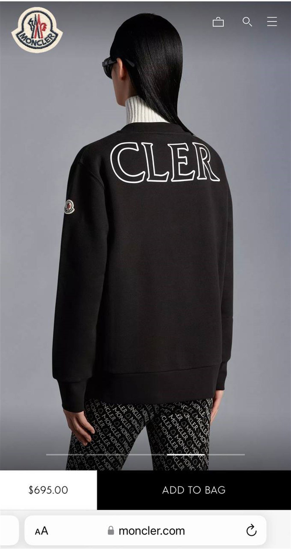 MONCLER SİYAH SWEATSHİRT 