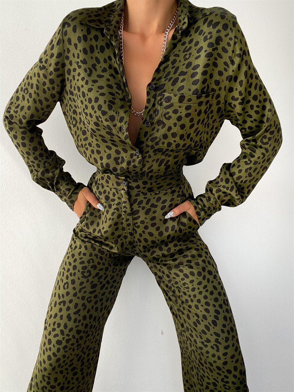 ORJİNAL MARKA YEŞİL LEOPAR TAKIM