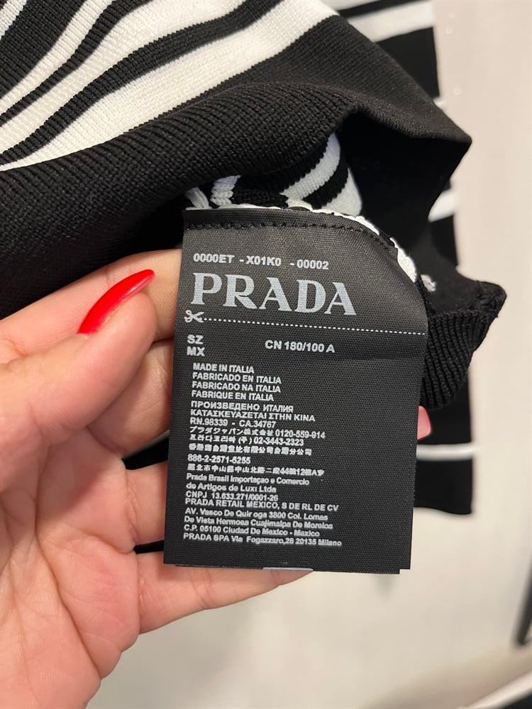 Prada siyah çizgili triko