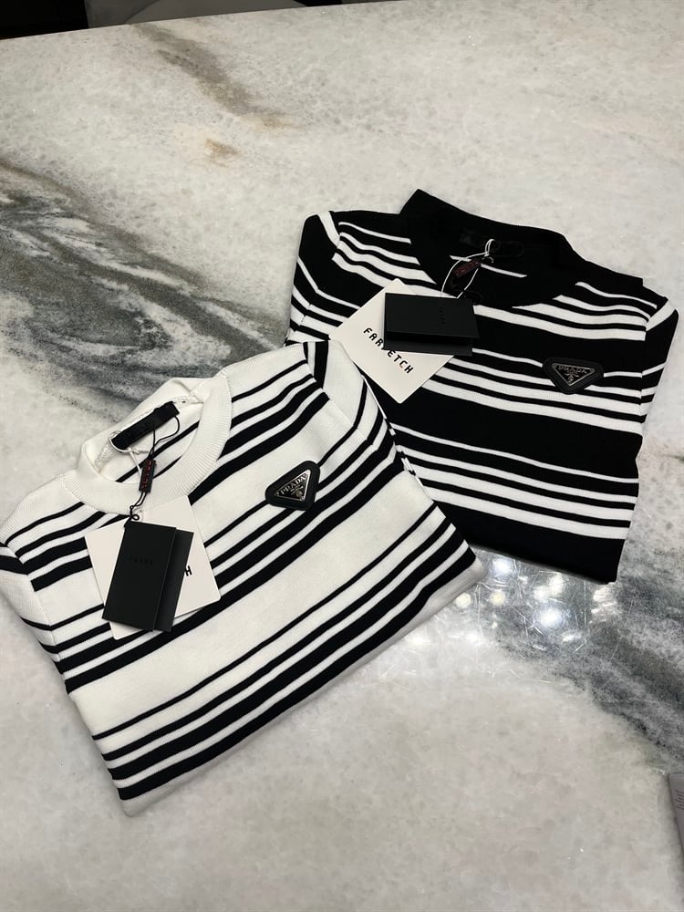 Prada siyah çizgili triko
