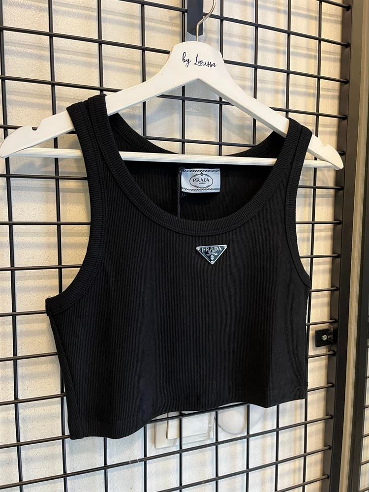 PRADA SİYAH CROP TOP