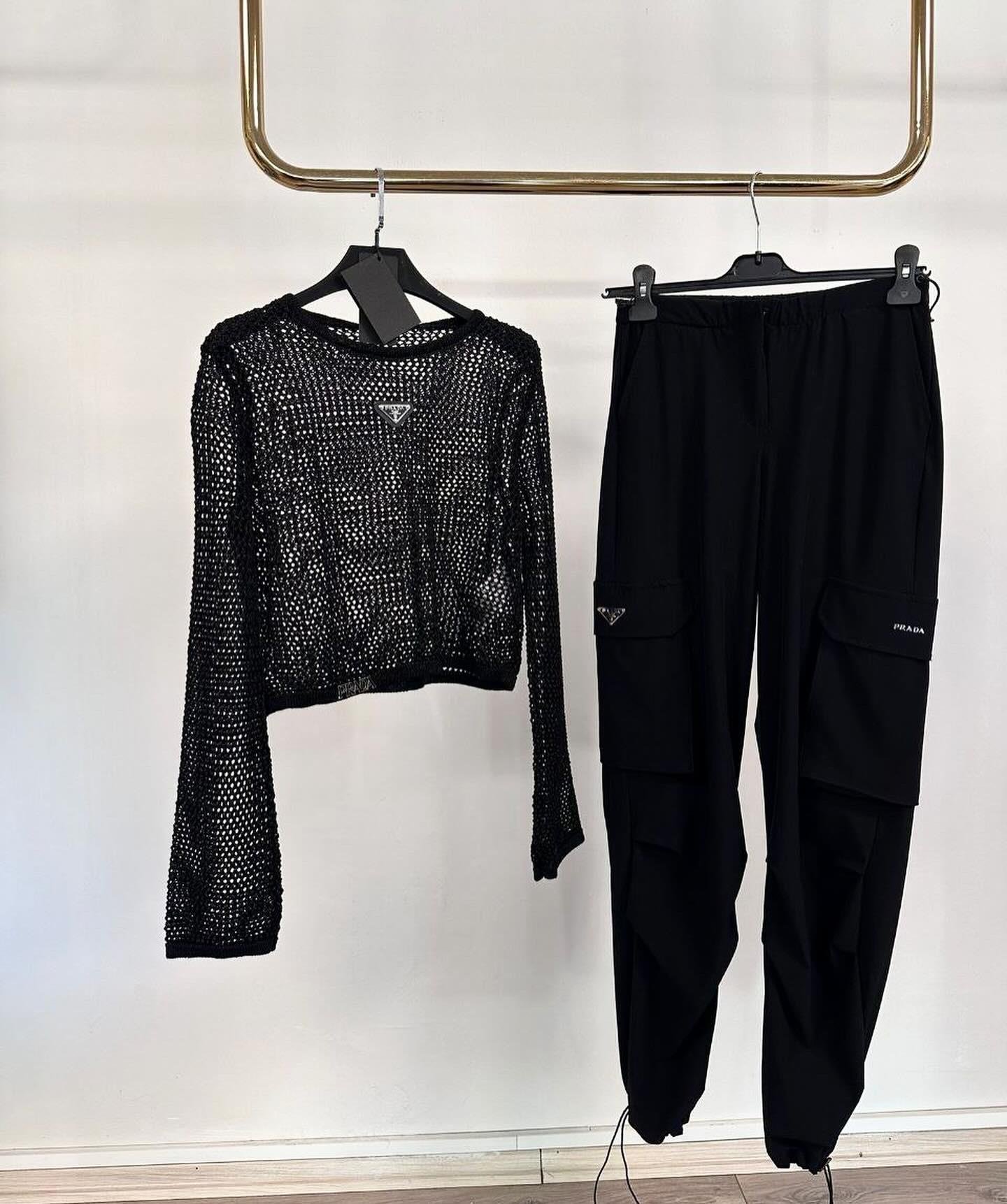 Prda örgü crop top 