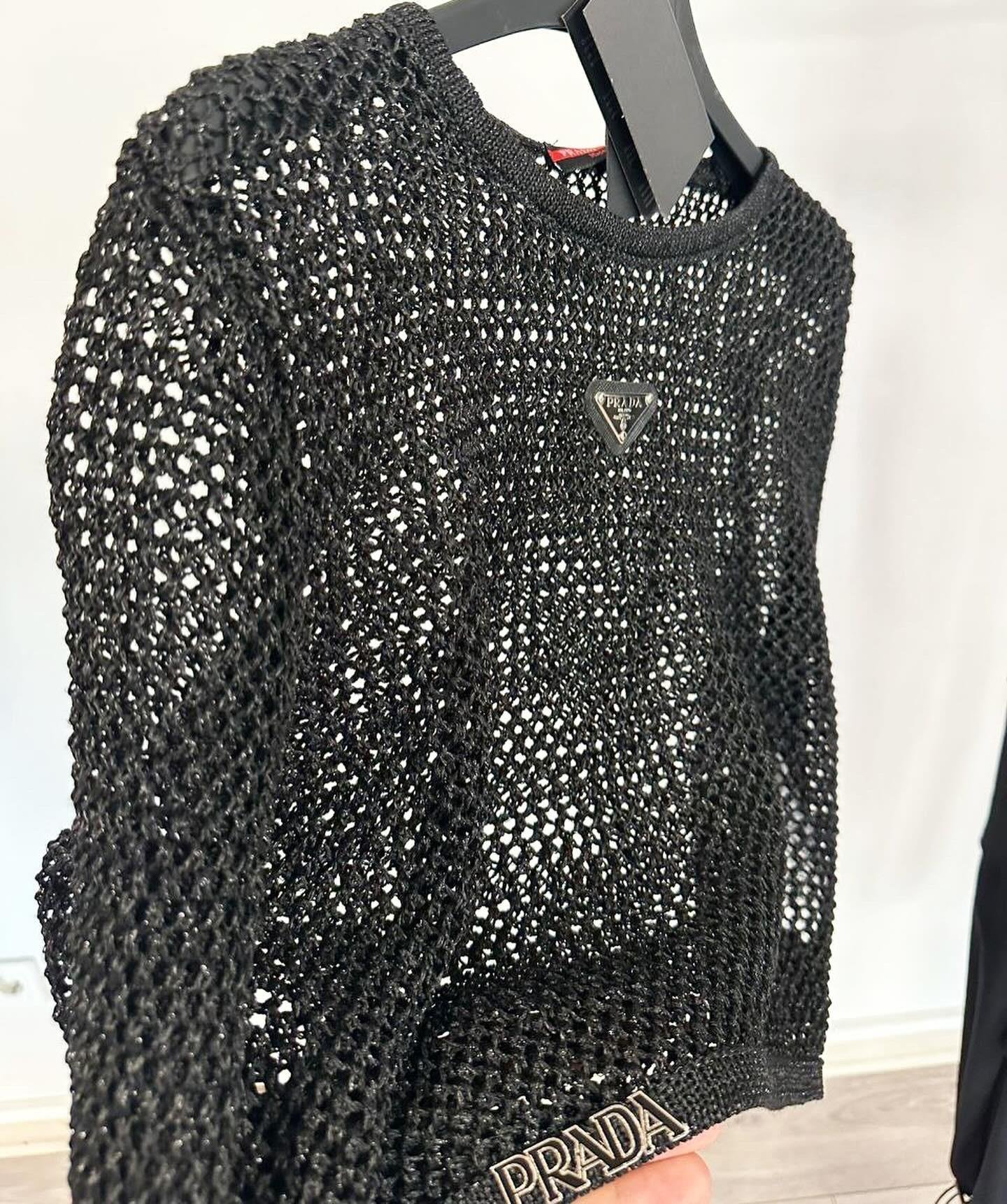 Prda örgü crop top 