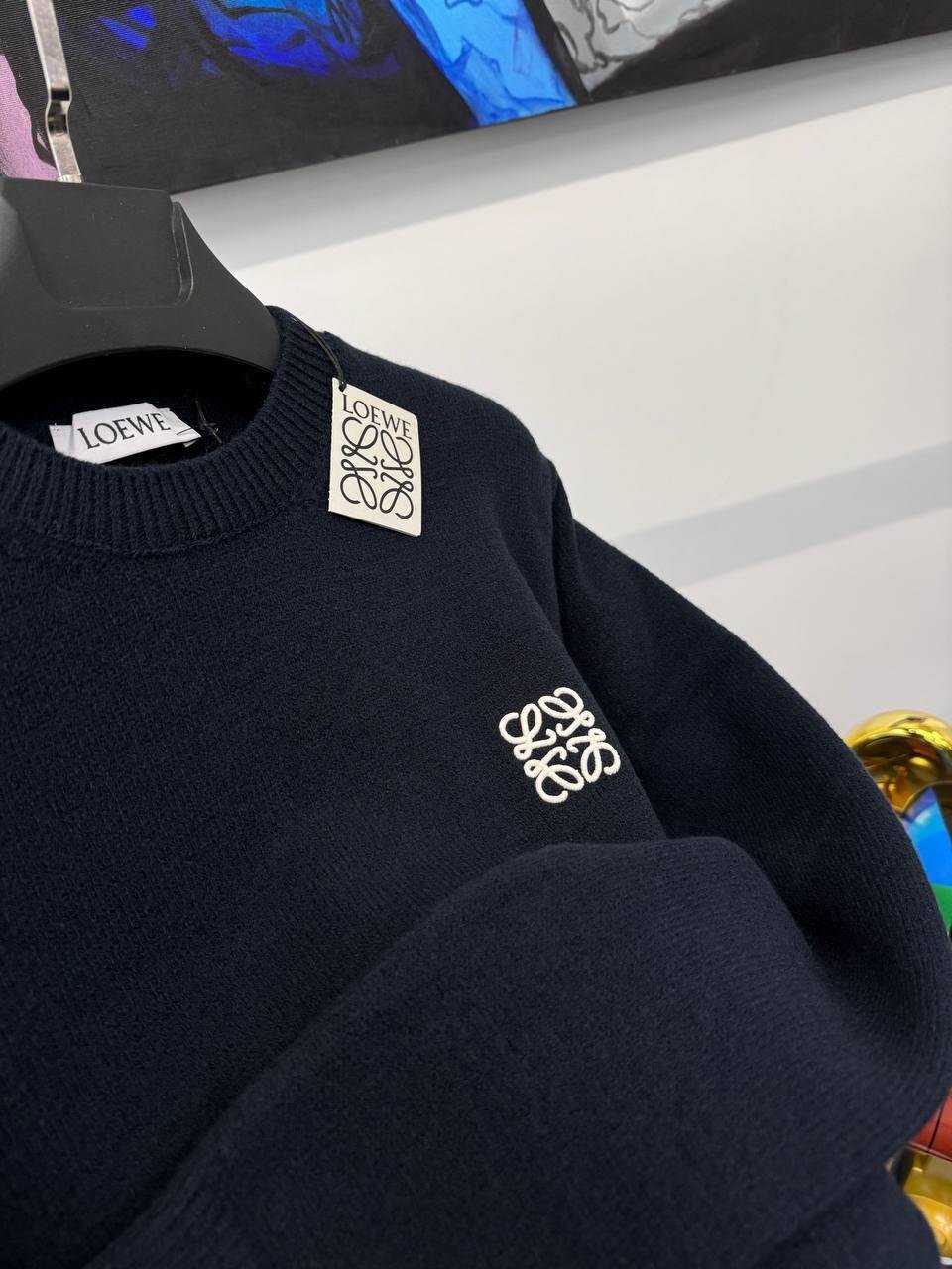 YENİ SEZON LOEWE LACİVERT YÜN KAZAK 