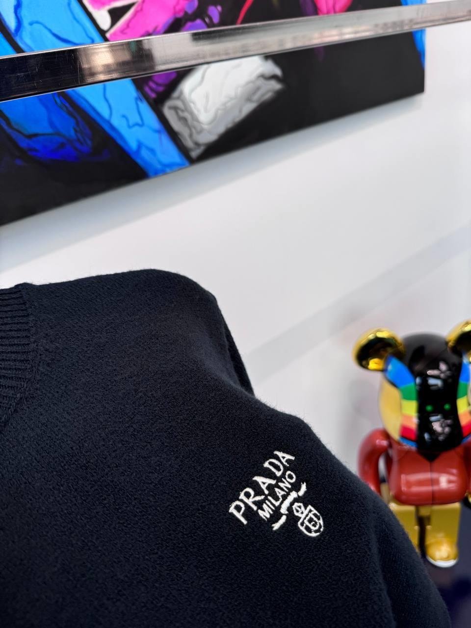 YENİ SEZON PRADA LACİVERT YÜN KAZAK  