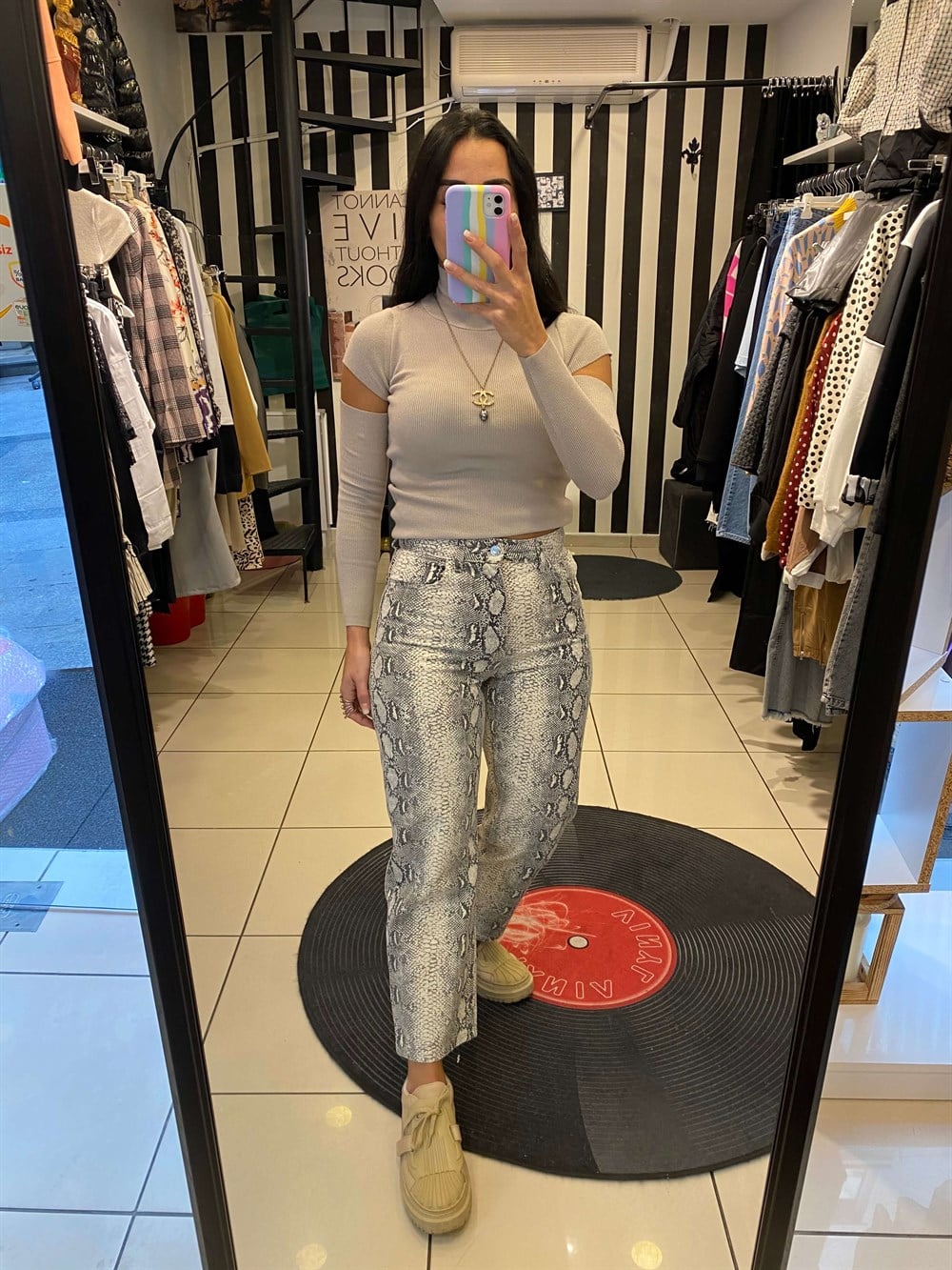 Zebra desenli pantolon 