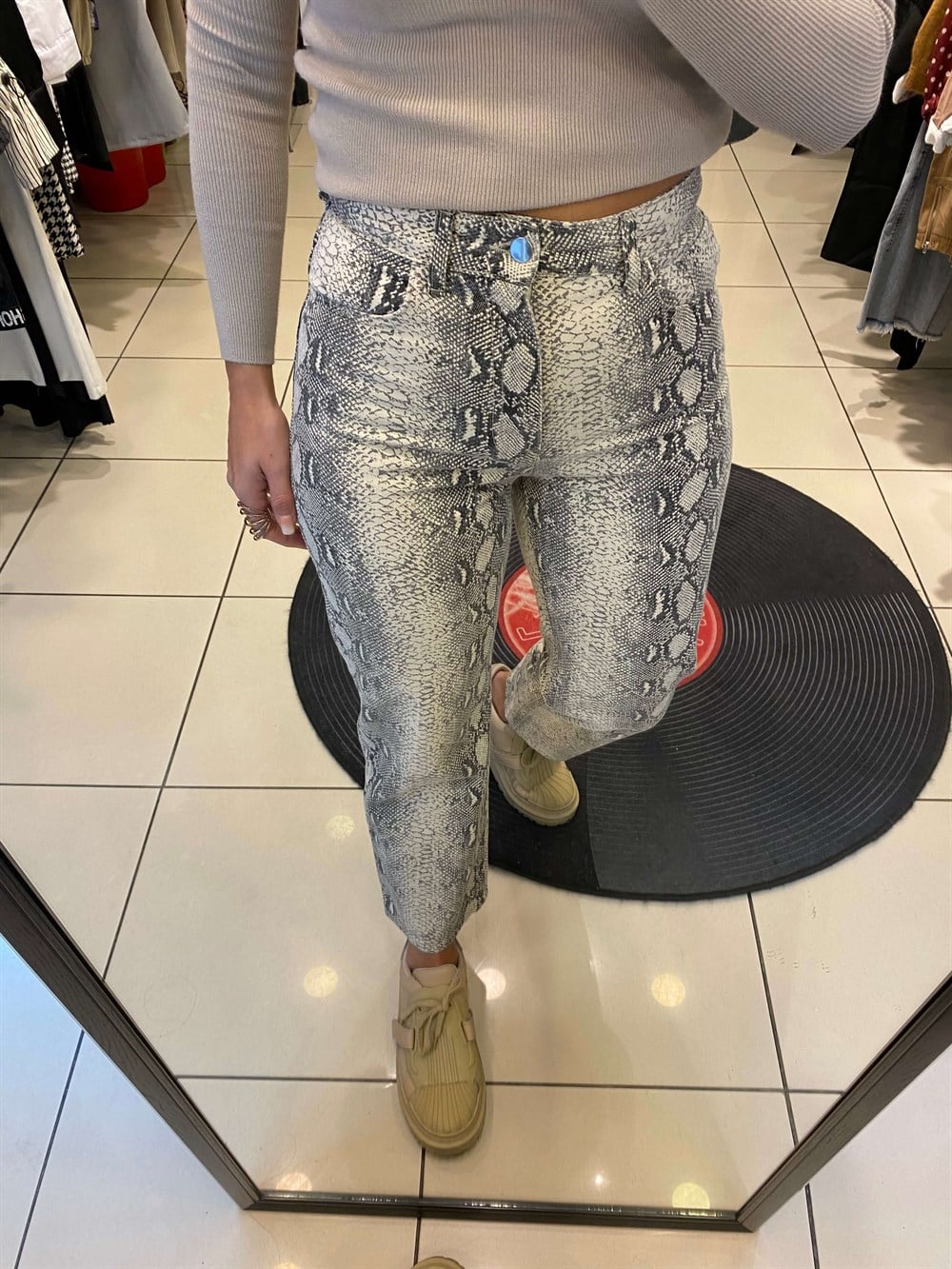 Zebra desenli pantolon 