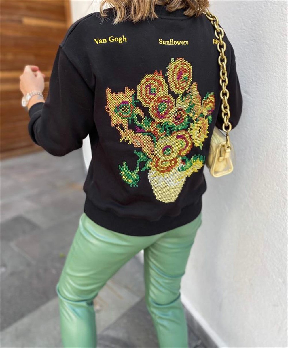 ZR işlemeli sweatshirt 