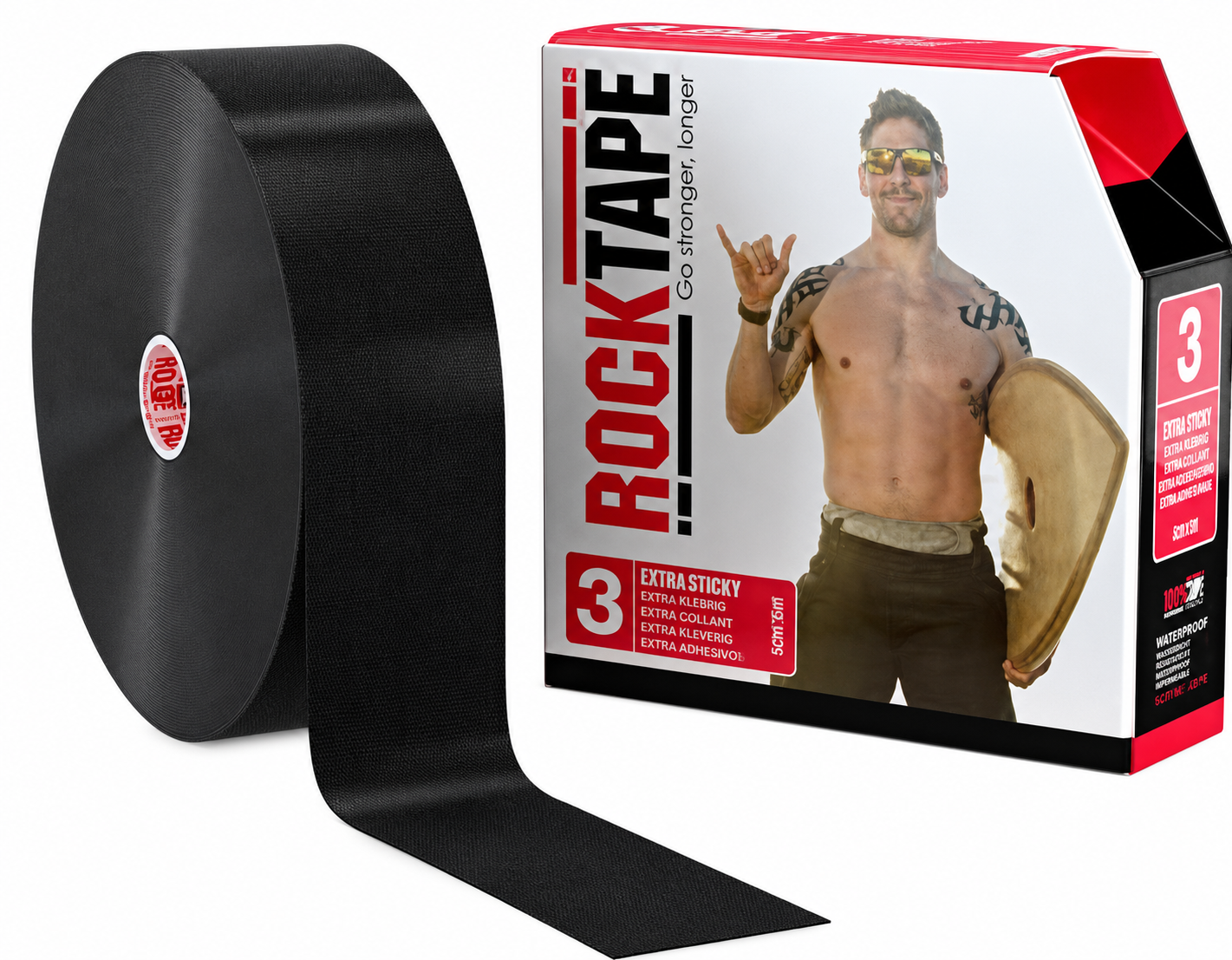 RockTape Ekstra Yapışkanlı Siyah 32 m Rulo 