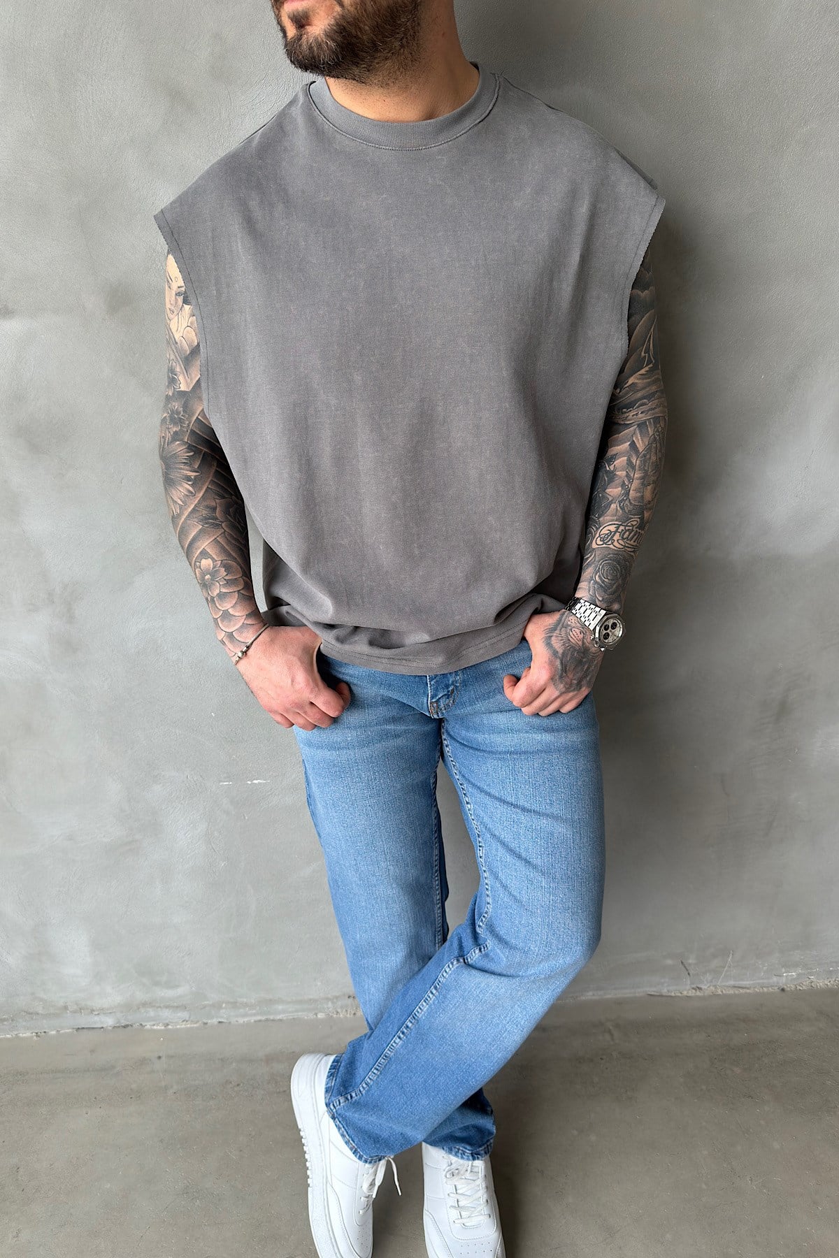 Acid Yıkama Basic Oversize Atlet