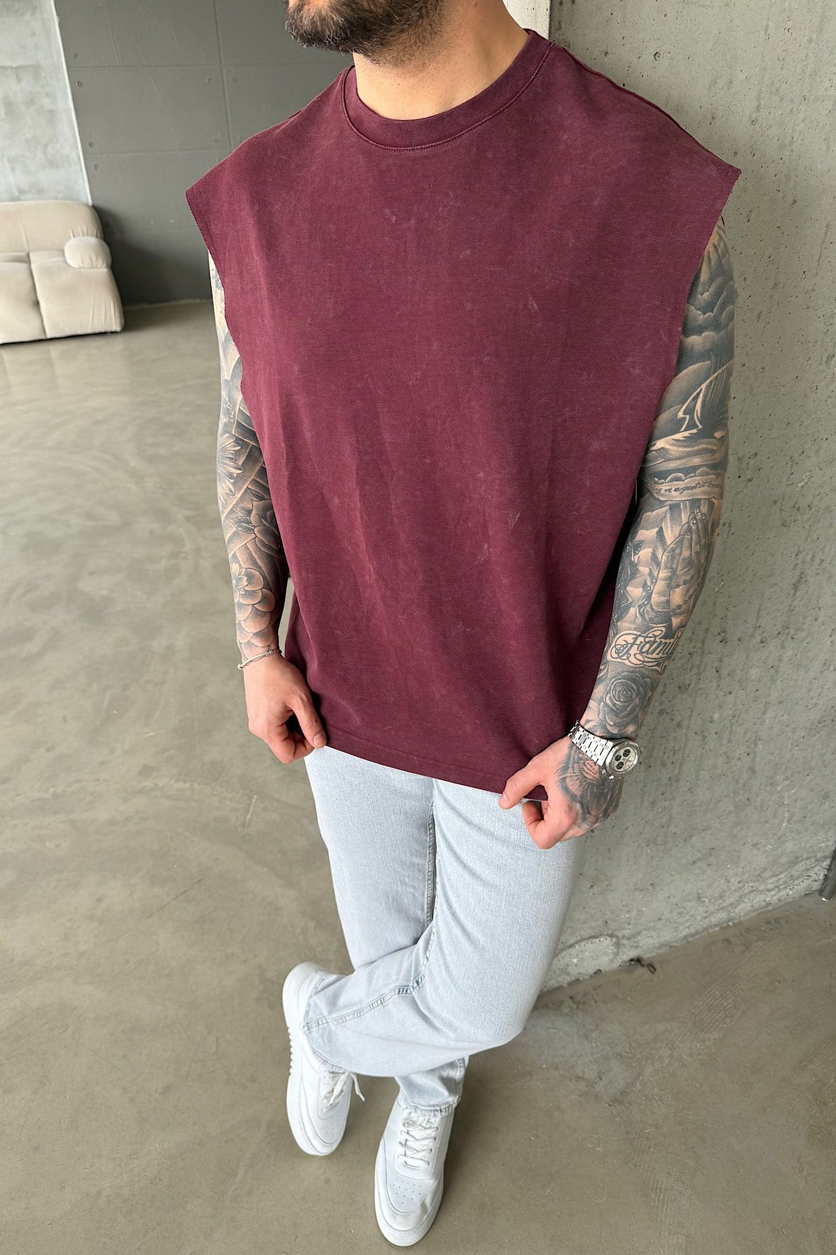 Acid Yıkama Oversize Atlet 