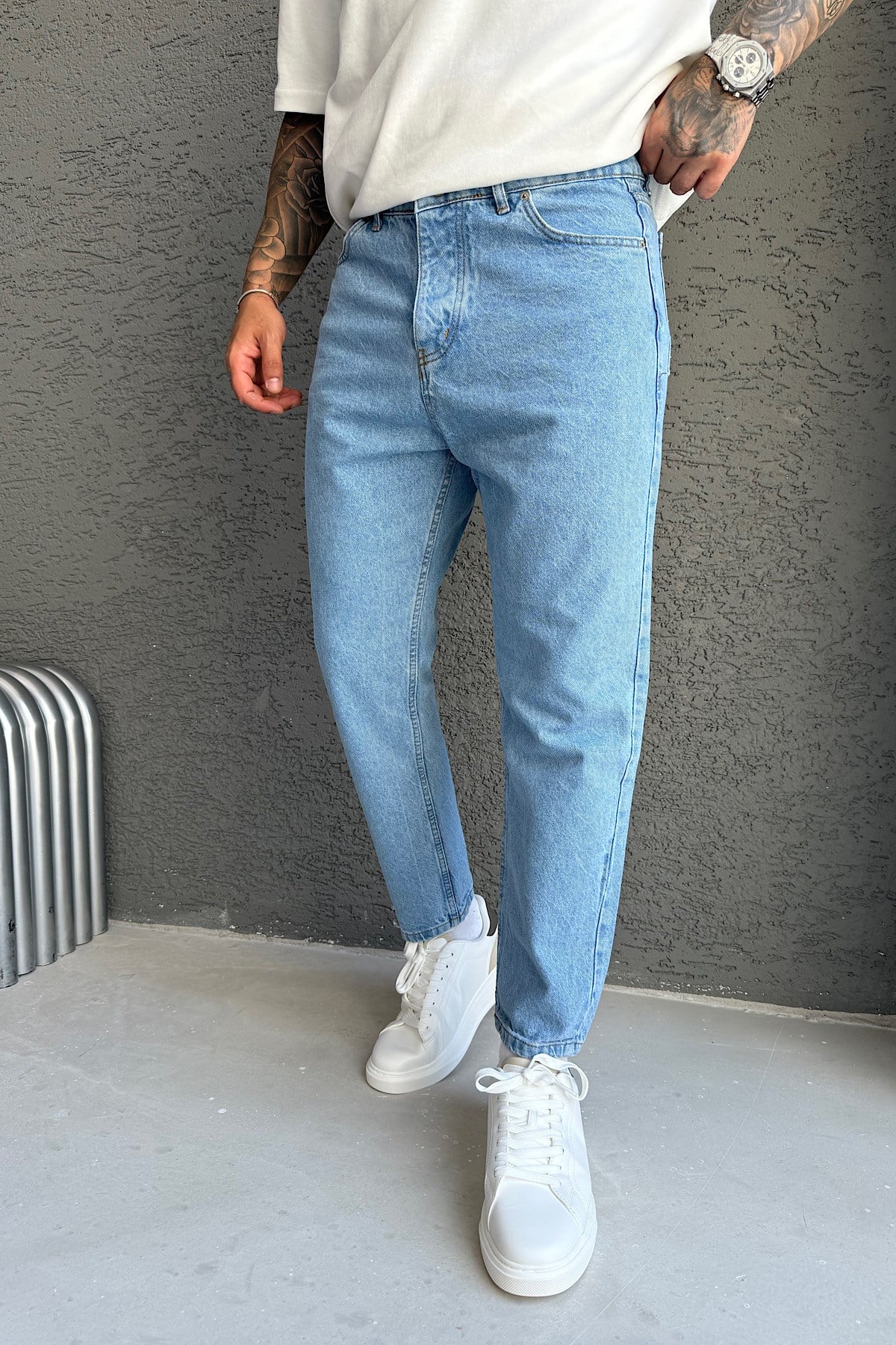 Açık Mavi Boyfriend Pantolon 